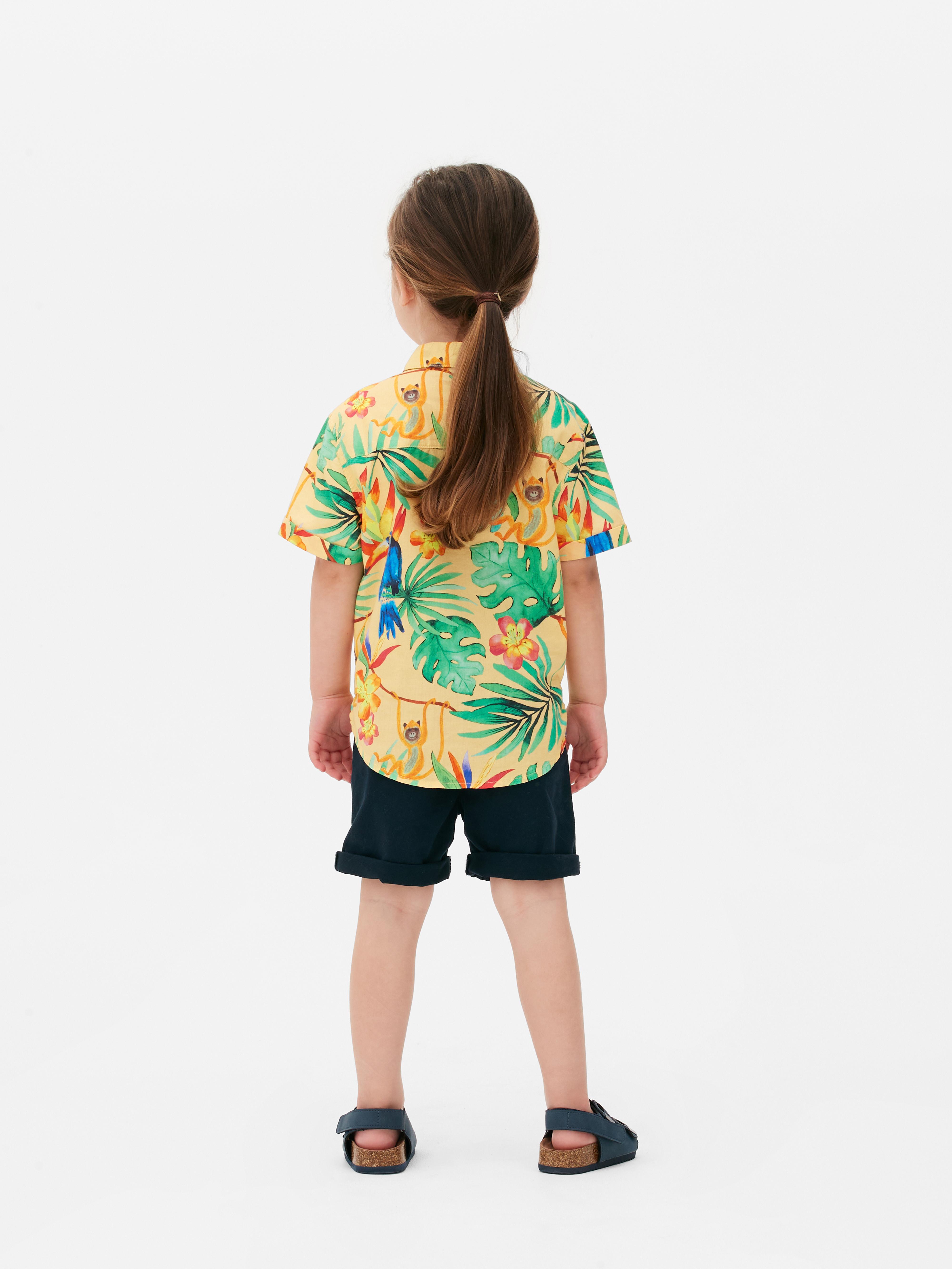 Chemise Boutonnée Marks And Spencer – Bleu à Fleurs, Manches Courtes, Garçon 10-11 Ans
