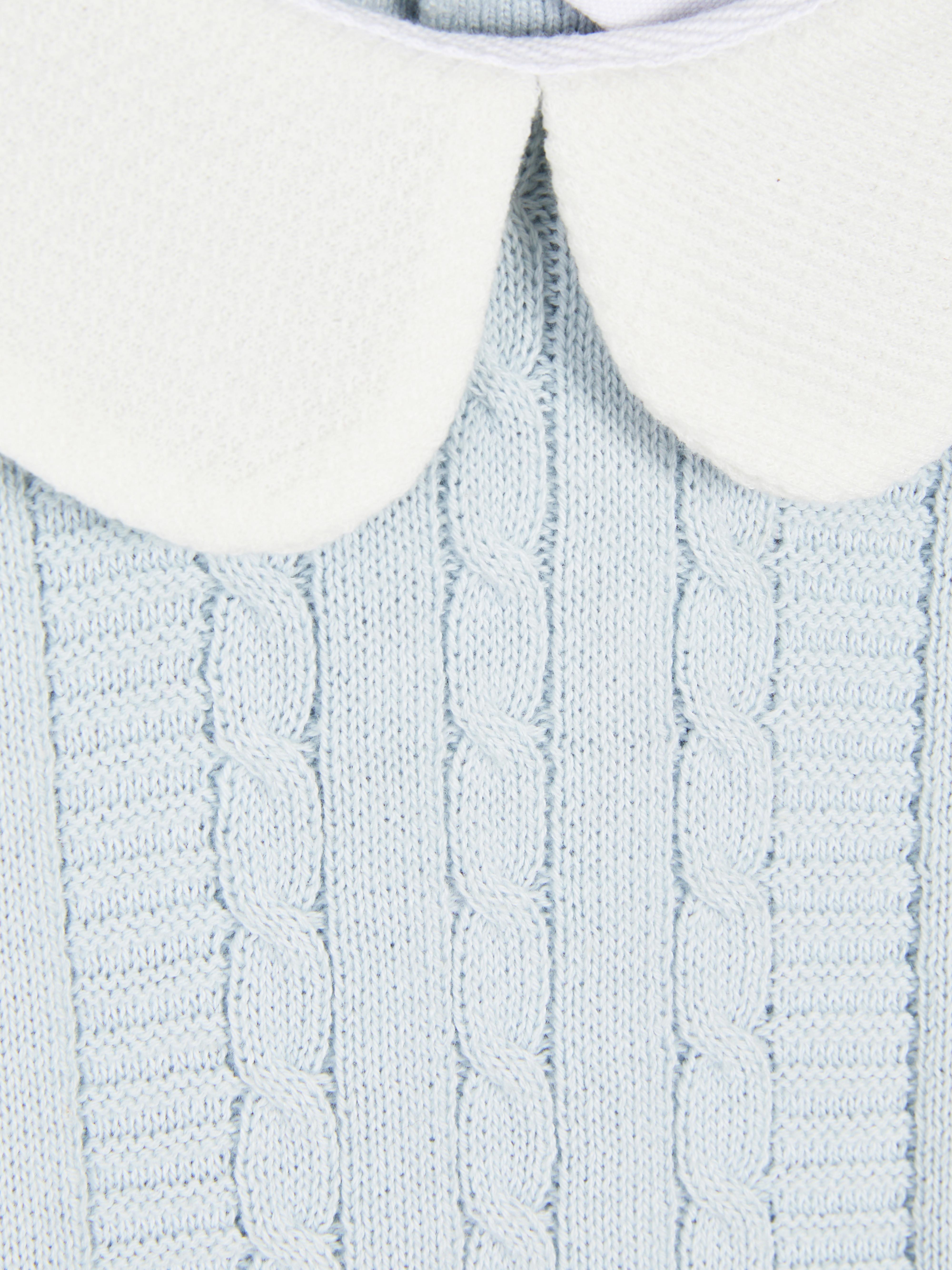 Newborn Baby Boys Blue Collared Knit Romper Penneys