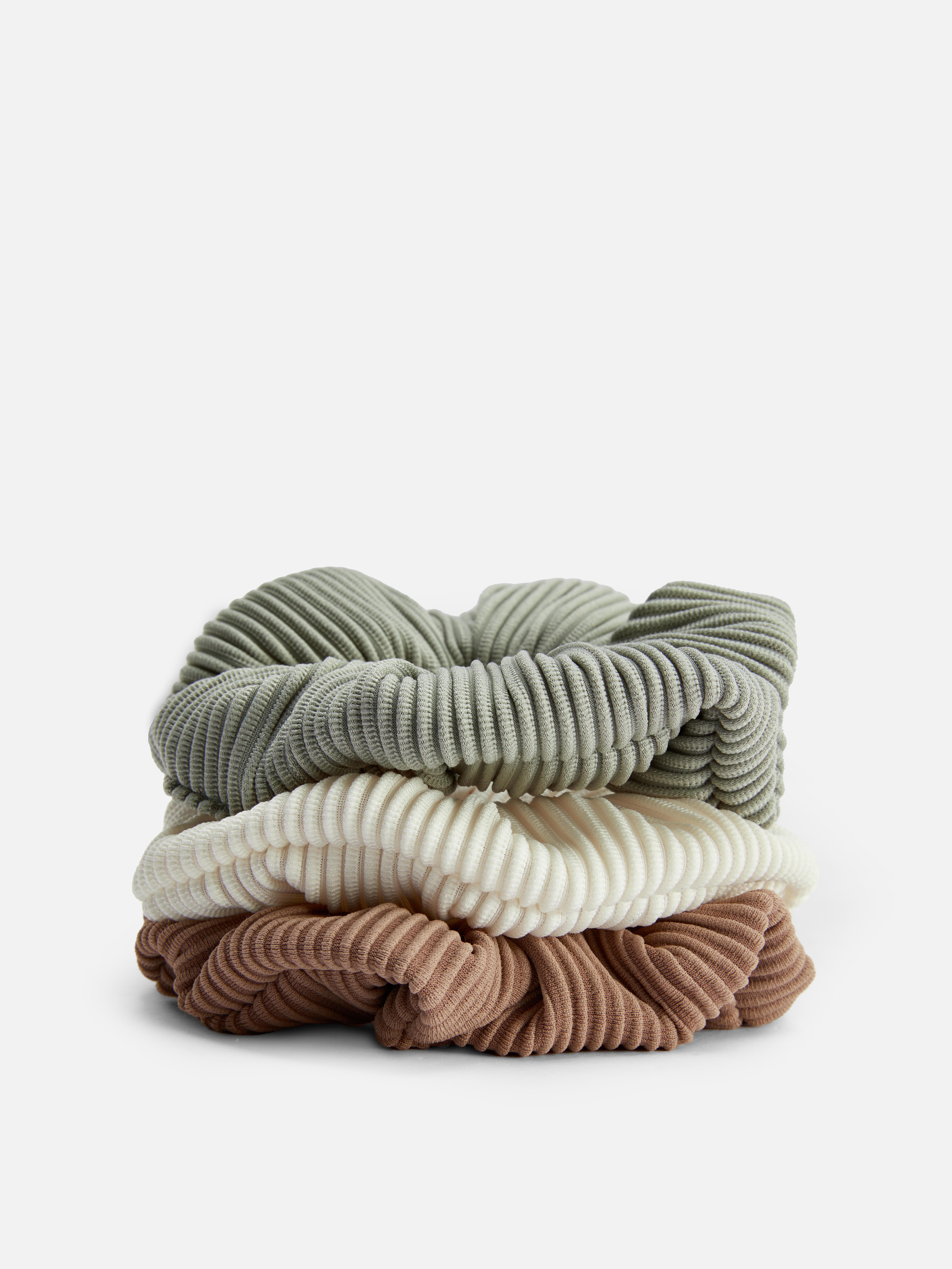 3-Pack Ribbed Scrunchies