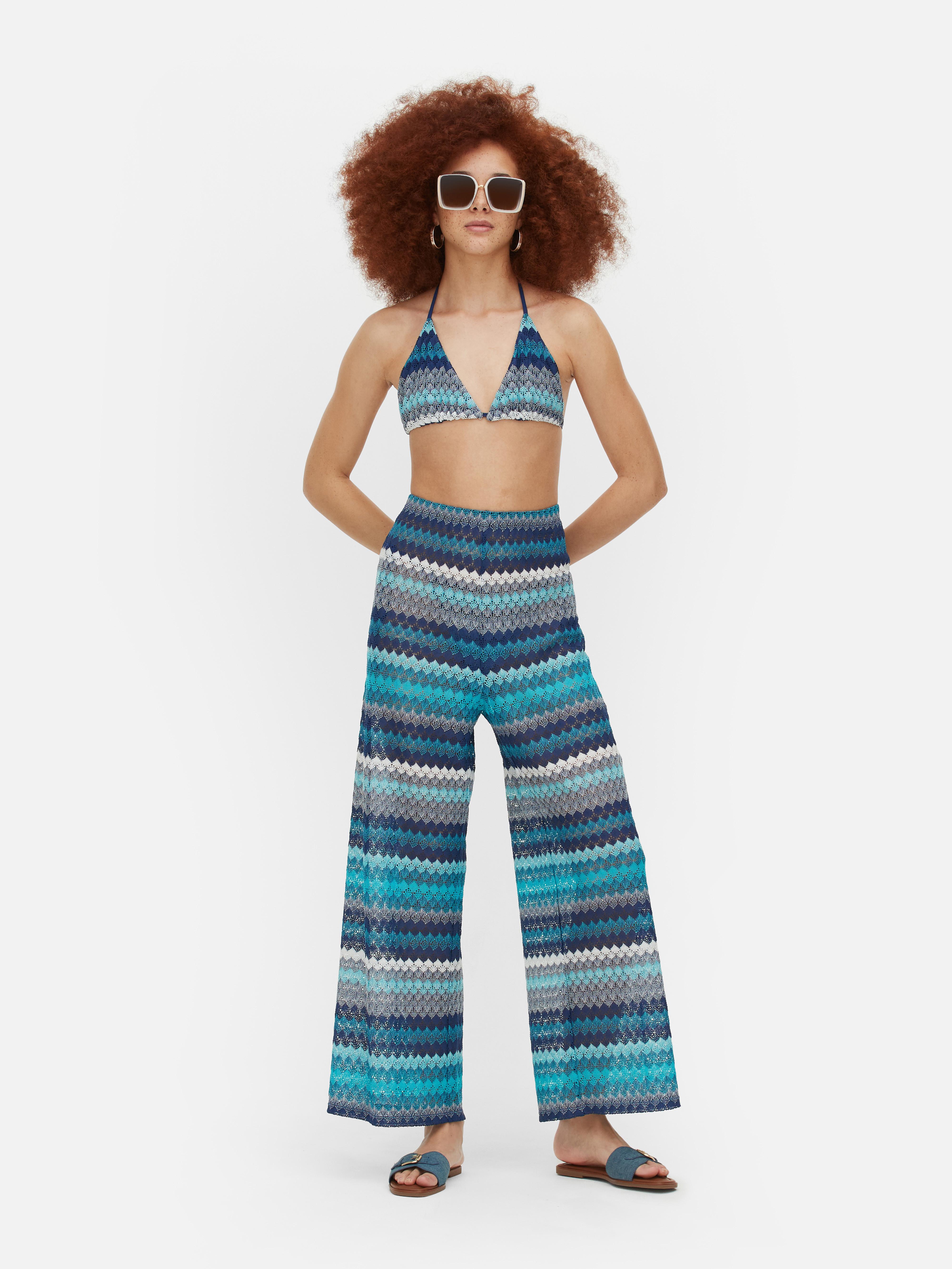 Wide-Leg Crochet Beach Trousers