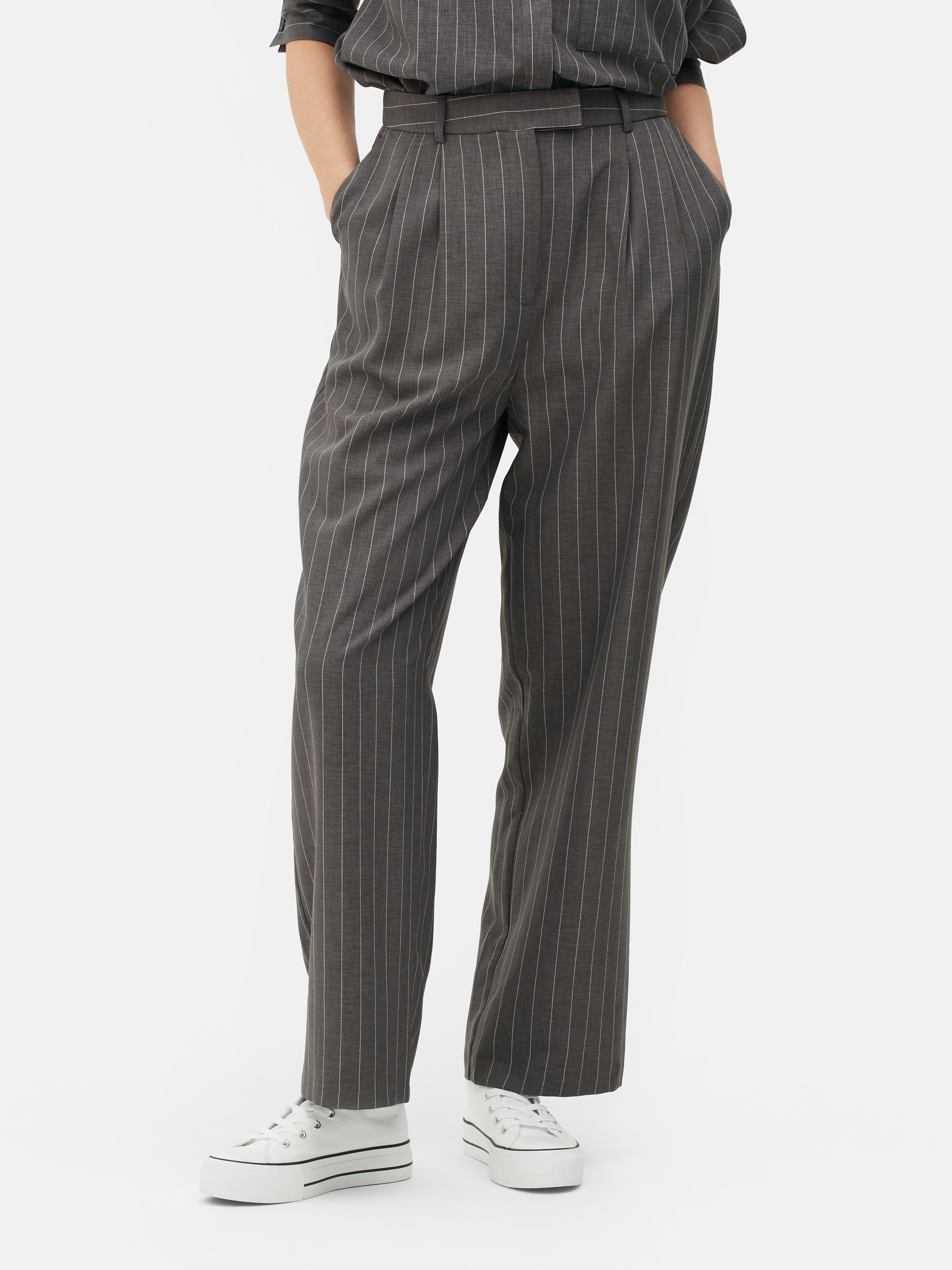 Womens Grey Paula Echevarría Pinstripe Trousers | Primark