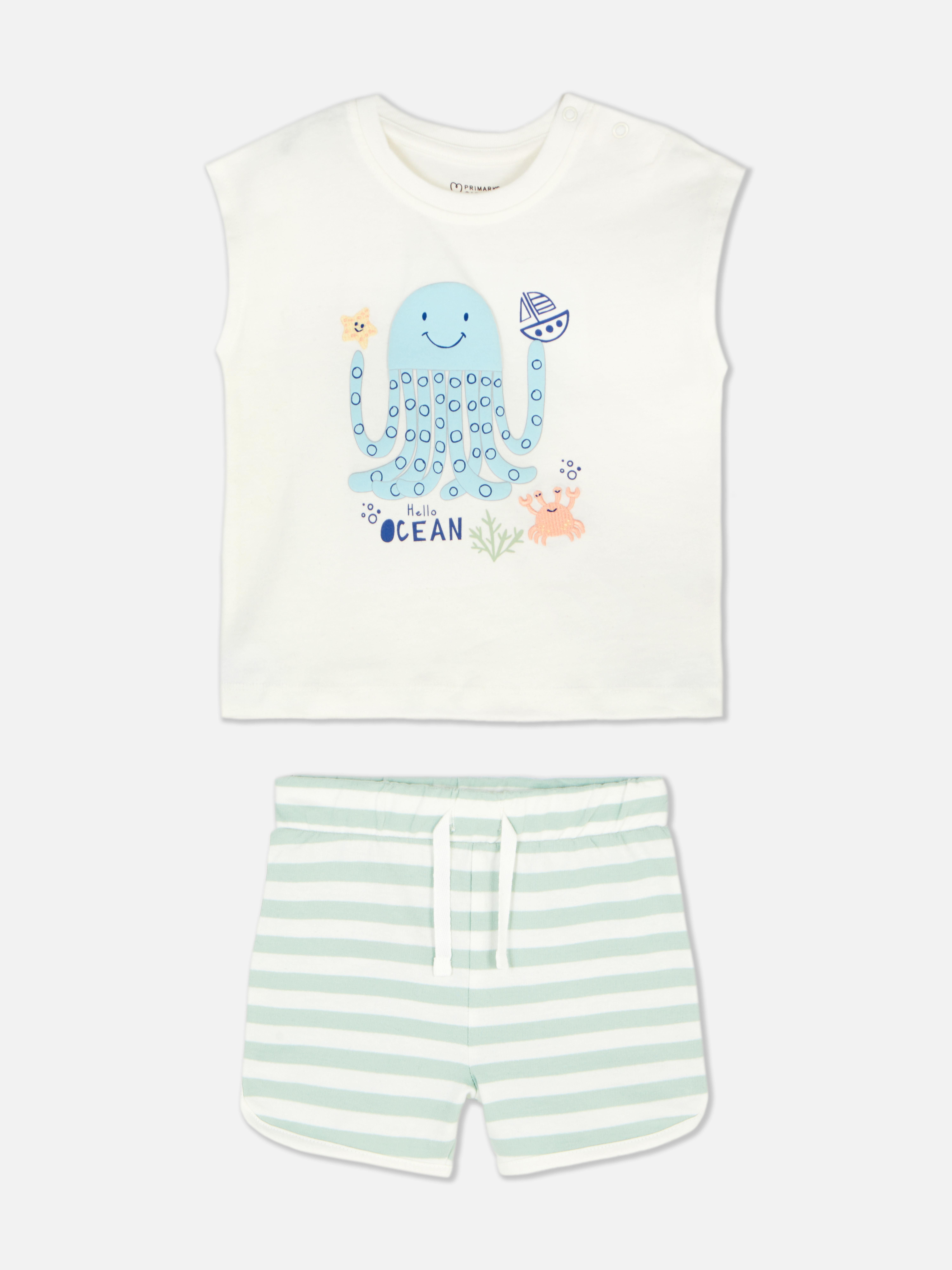 Tank and Striped Shorts Set