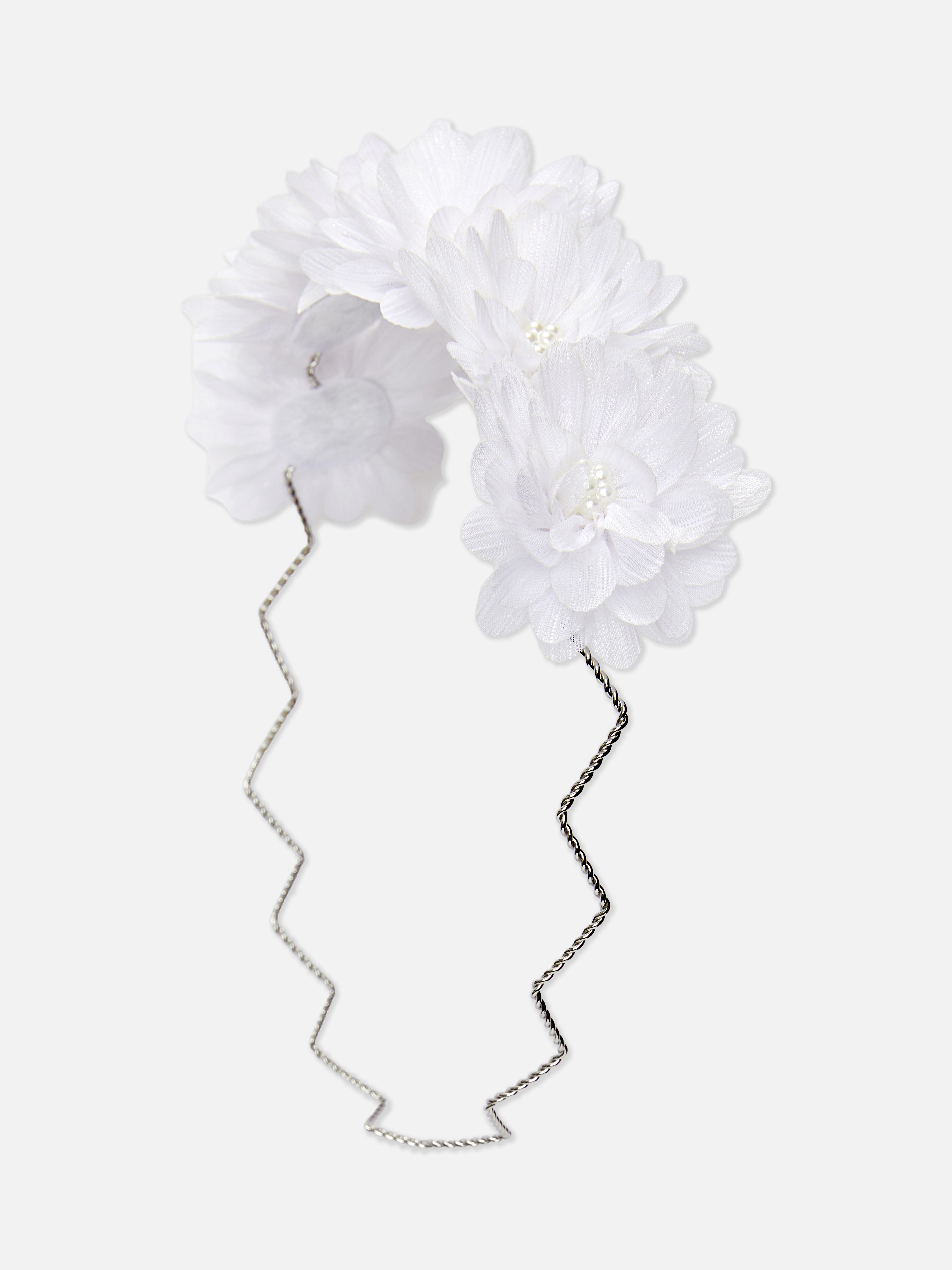 Bentiță de păr cu coroană cu flori