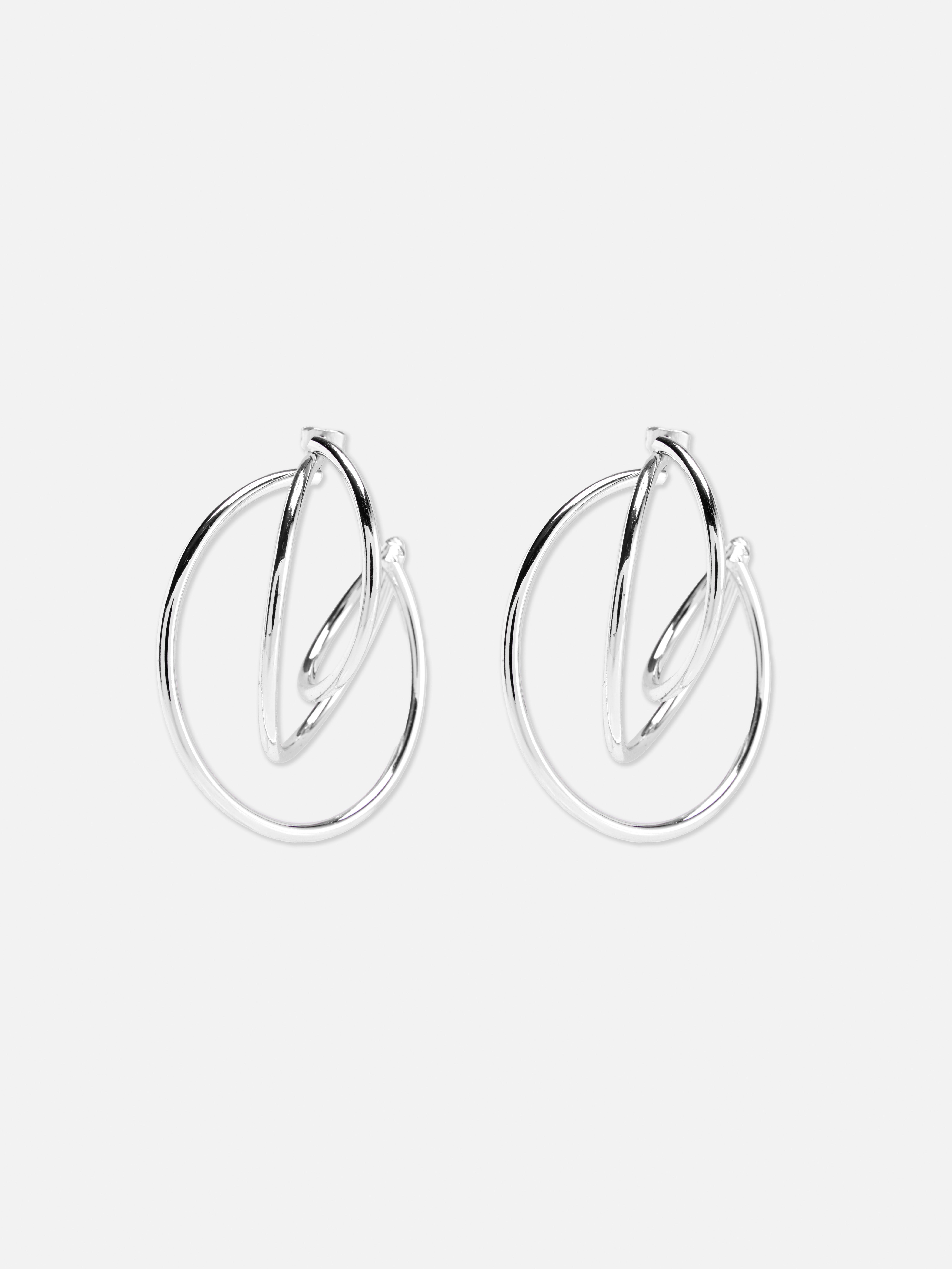 Womens Triple Hoop Earrings White Penneys