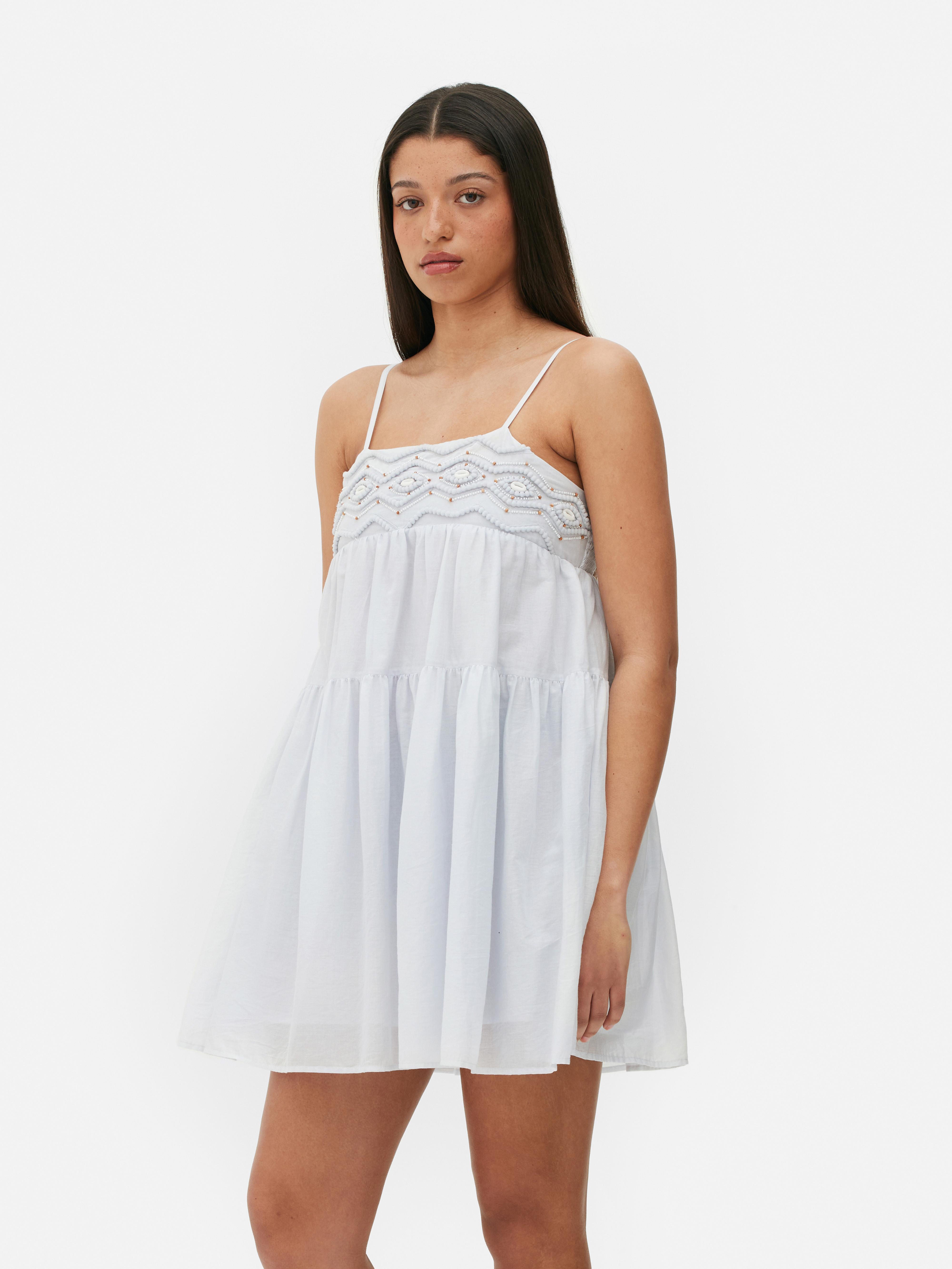 Womens Blue Shell Embellished Mini Sundress | Primark