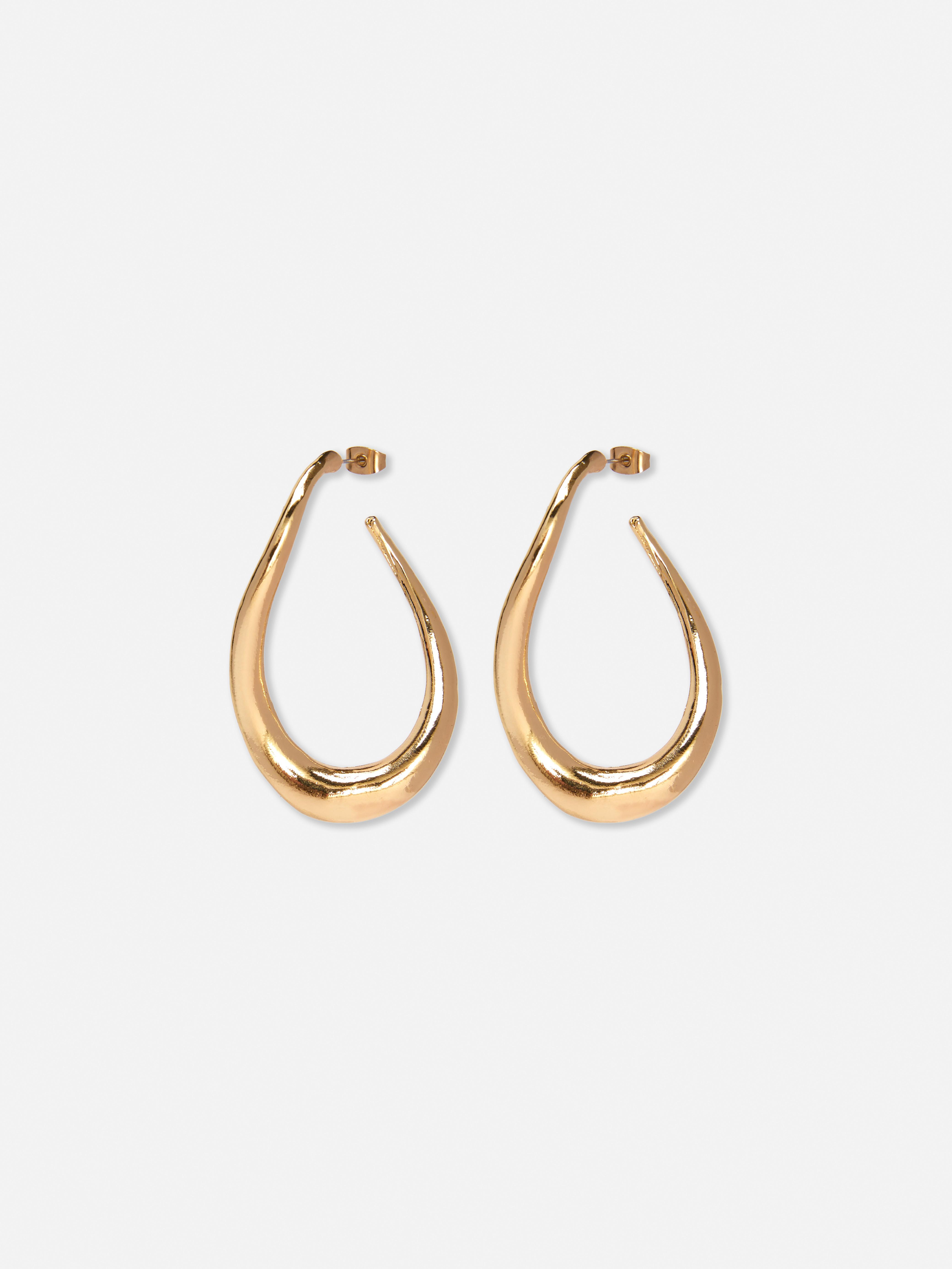 Paula Echevarría Large Curved Hoop Earrings