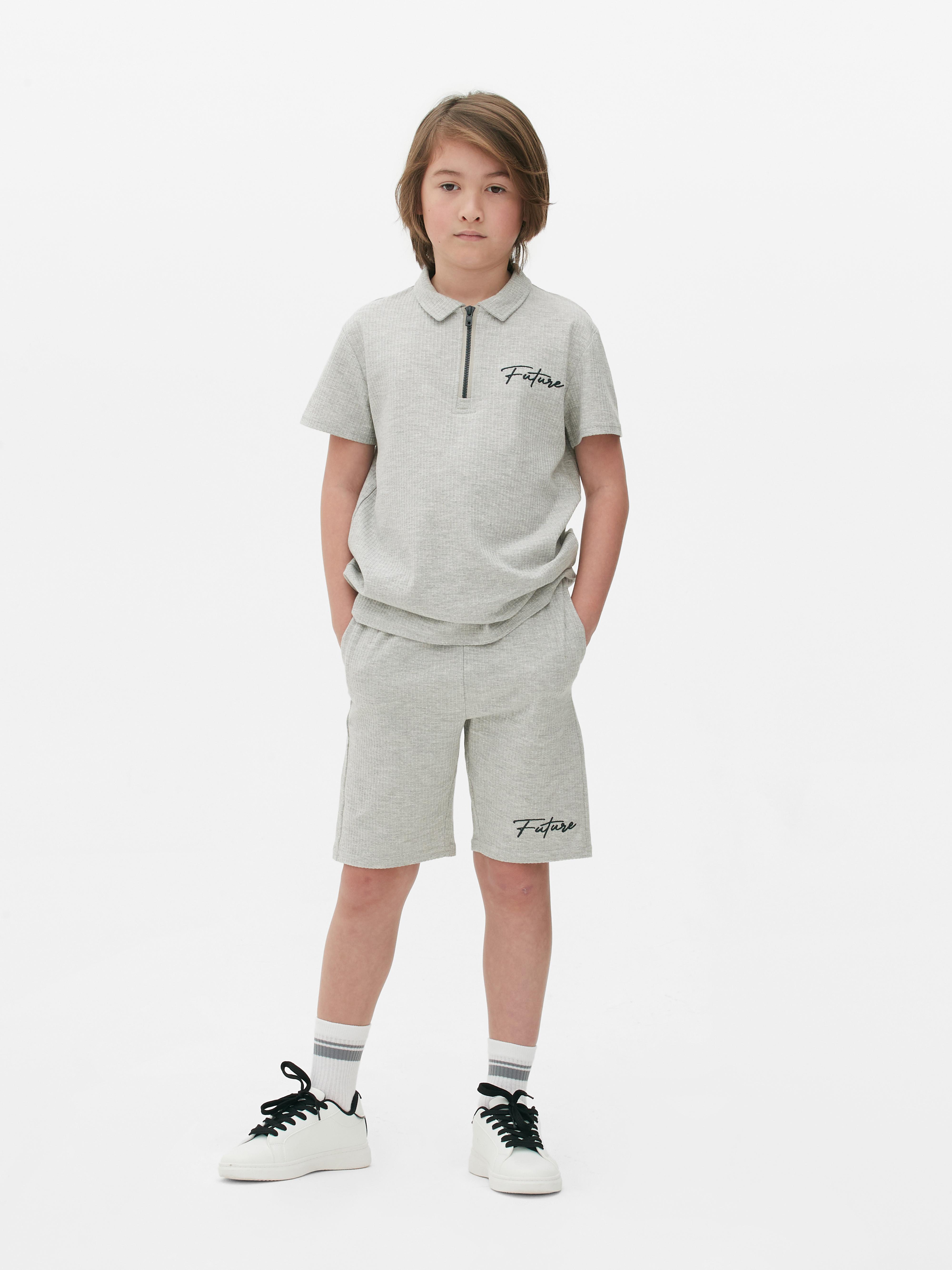 Embroidered Polo Shirt and Shorts Set