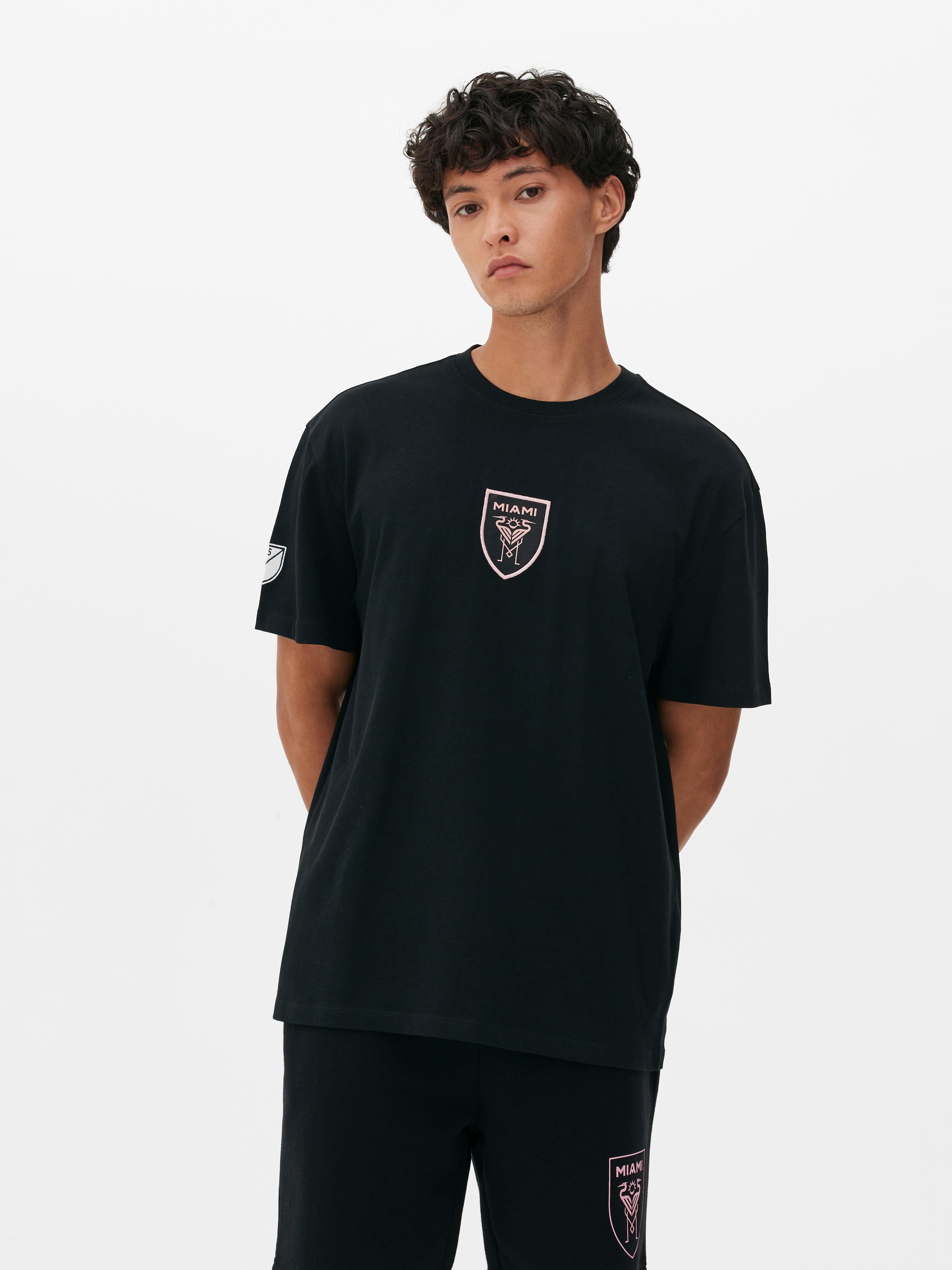 Men's Black Inter Miami Embroidered T-Shirt | Primark