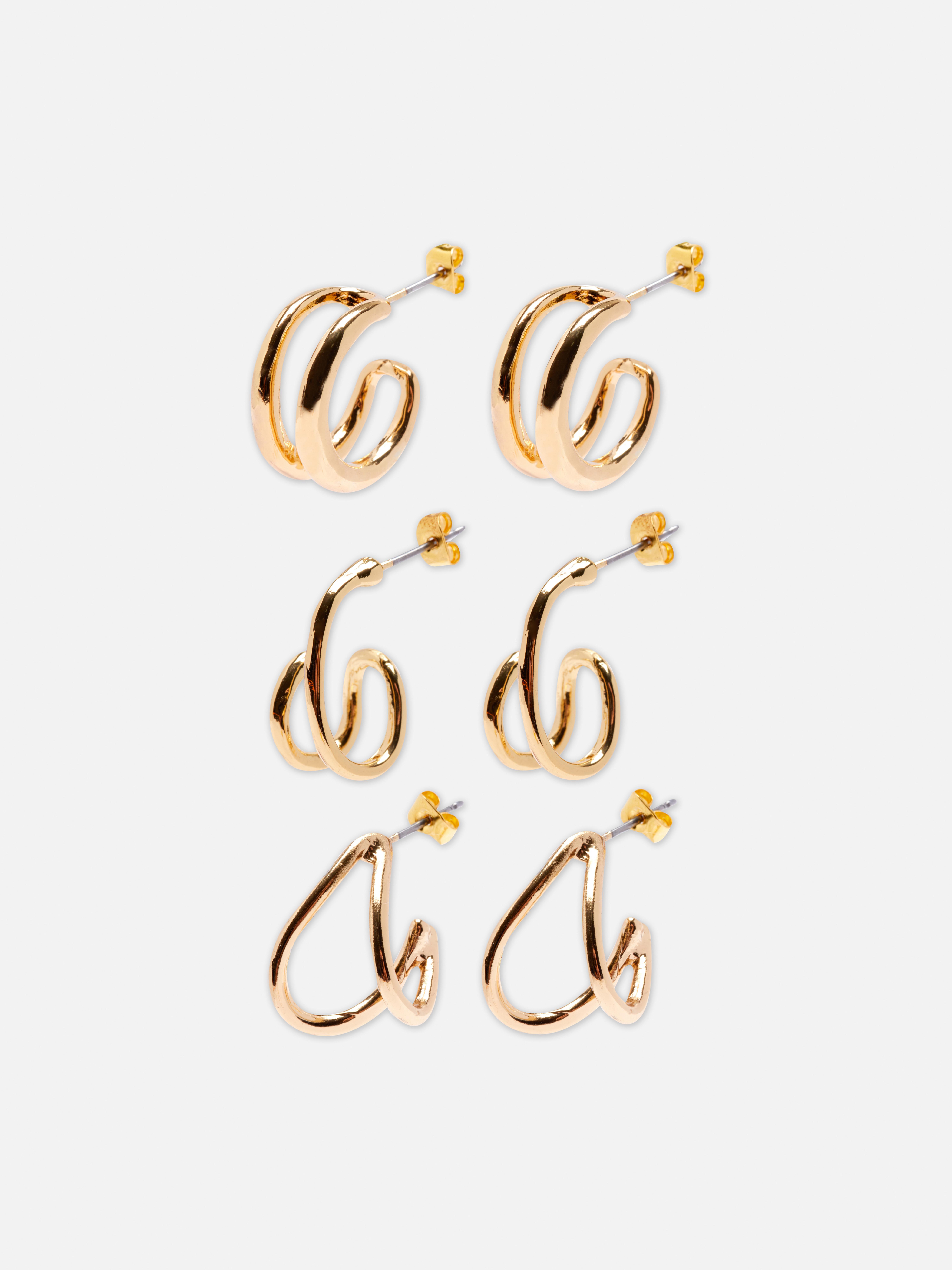 3pk Paula Echevarría Mini Hoop Earrings
