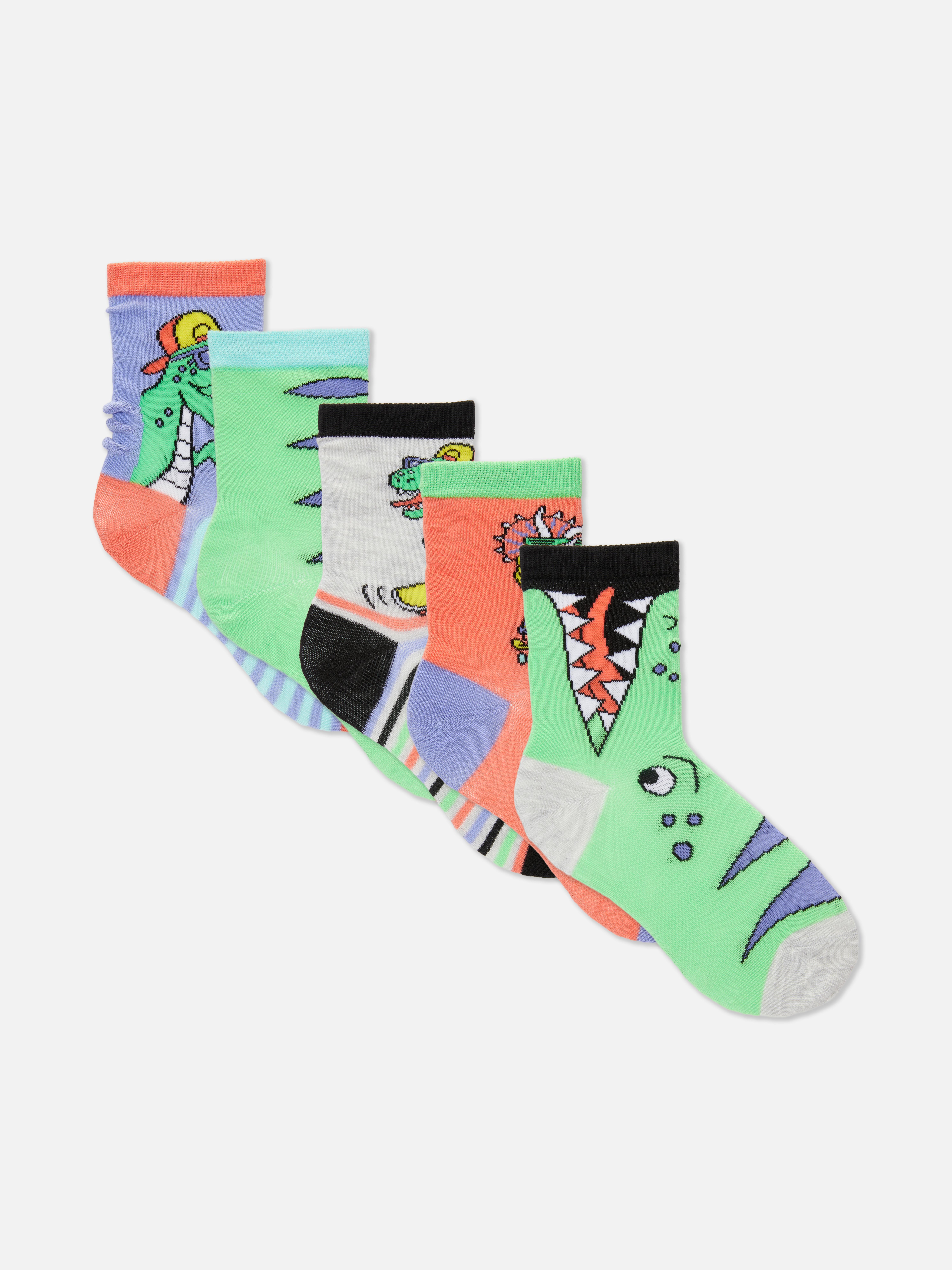 5-Pack Dinosaur Ankle Socks