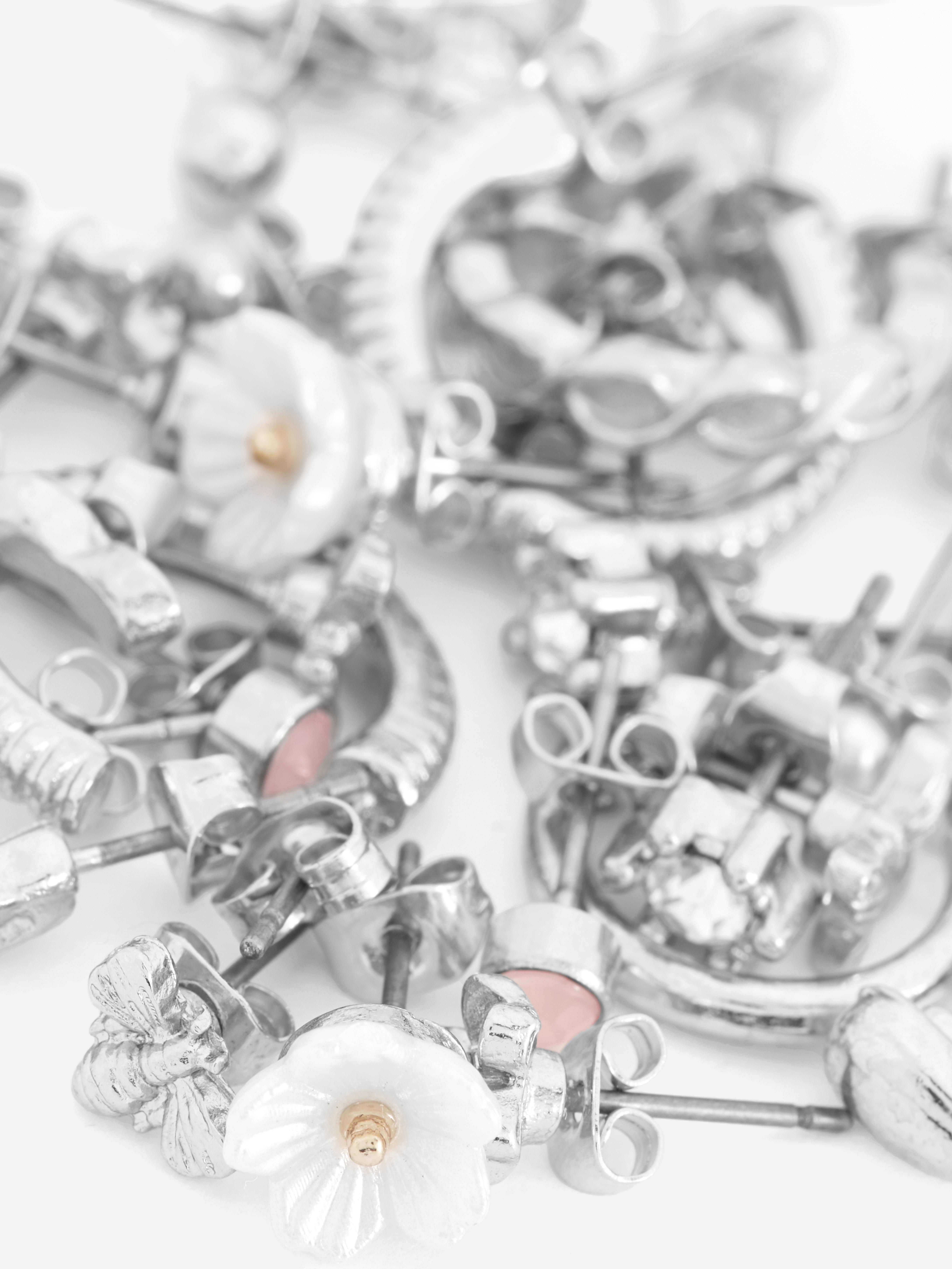 Women's 15pk Stud and Hoop Earrings White Primark