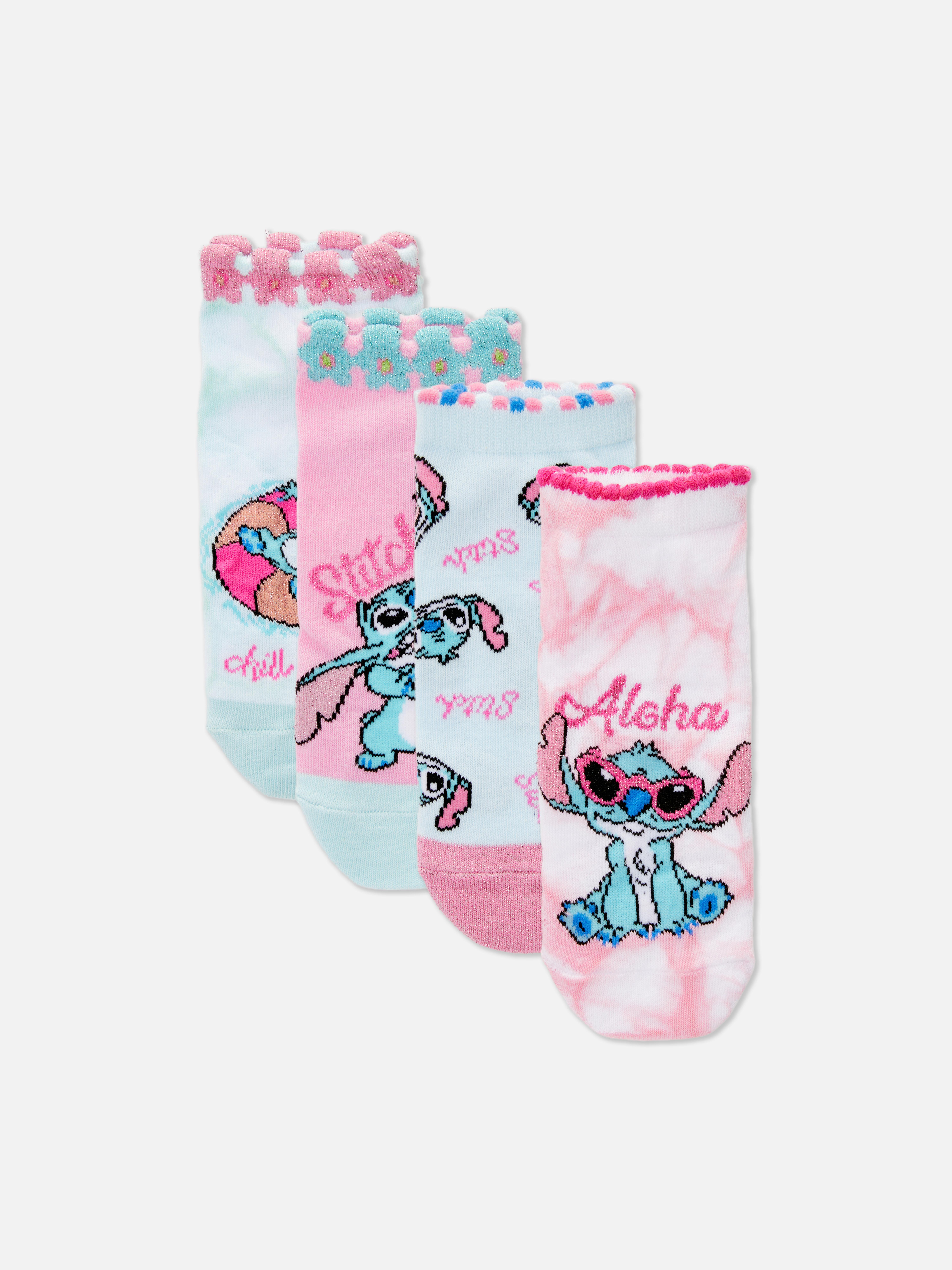 Lot de 4 paires de chaussettes pour baskets Disney Lilo et Stitch