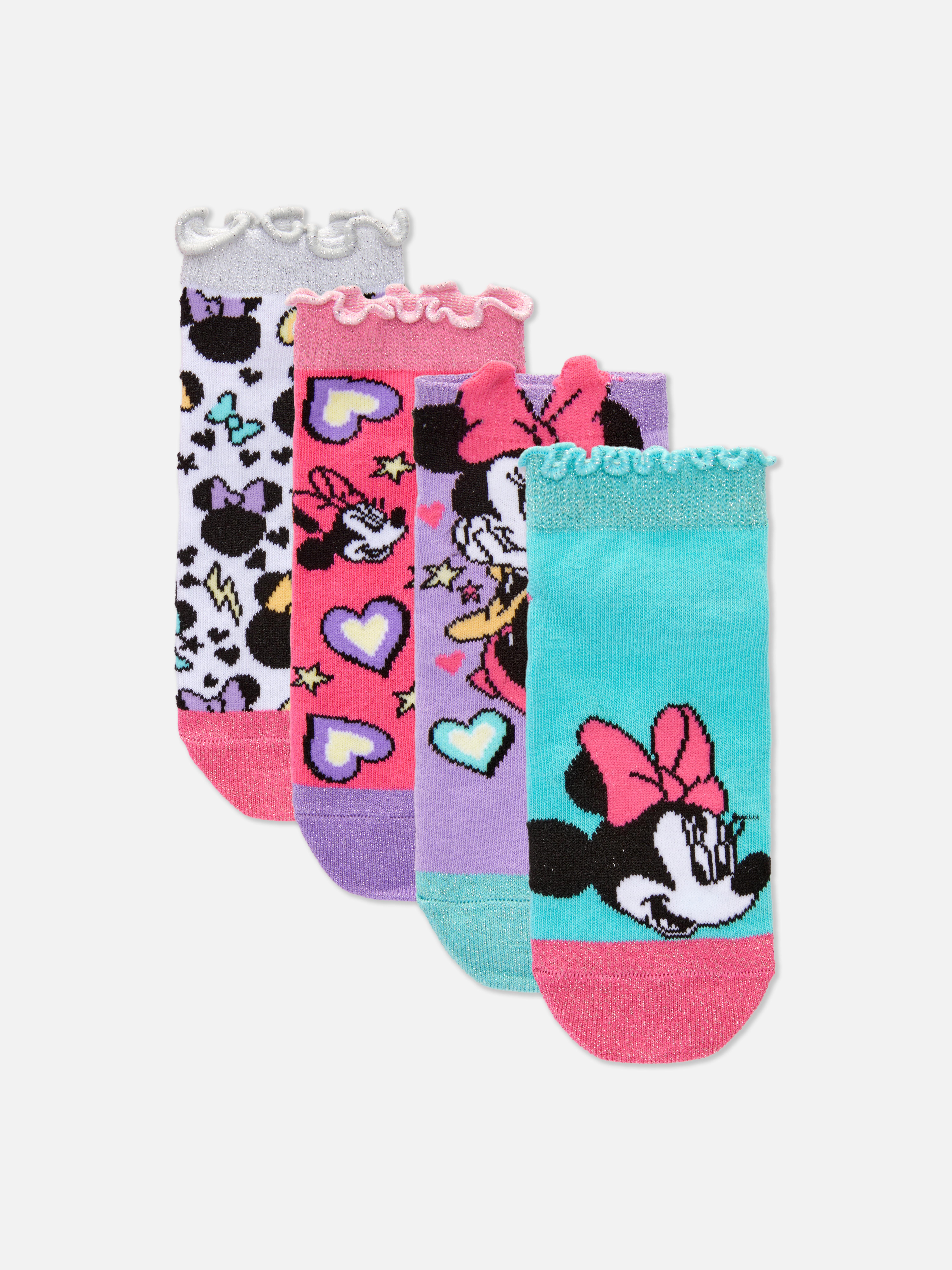 4pk Disney’s Minnie Mouse Trainer Socks