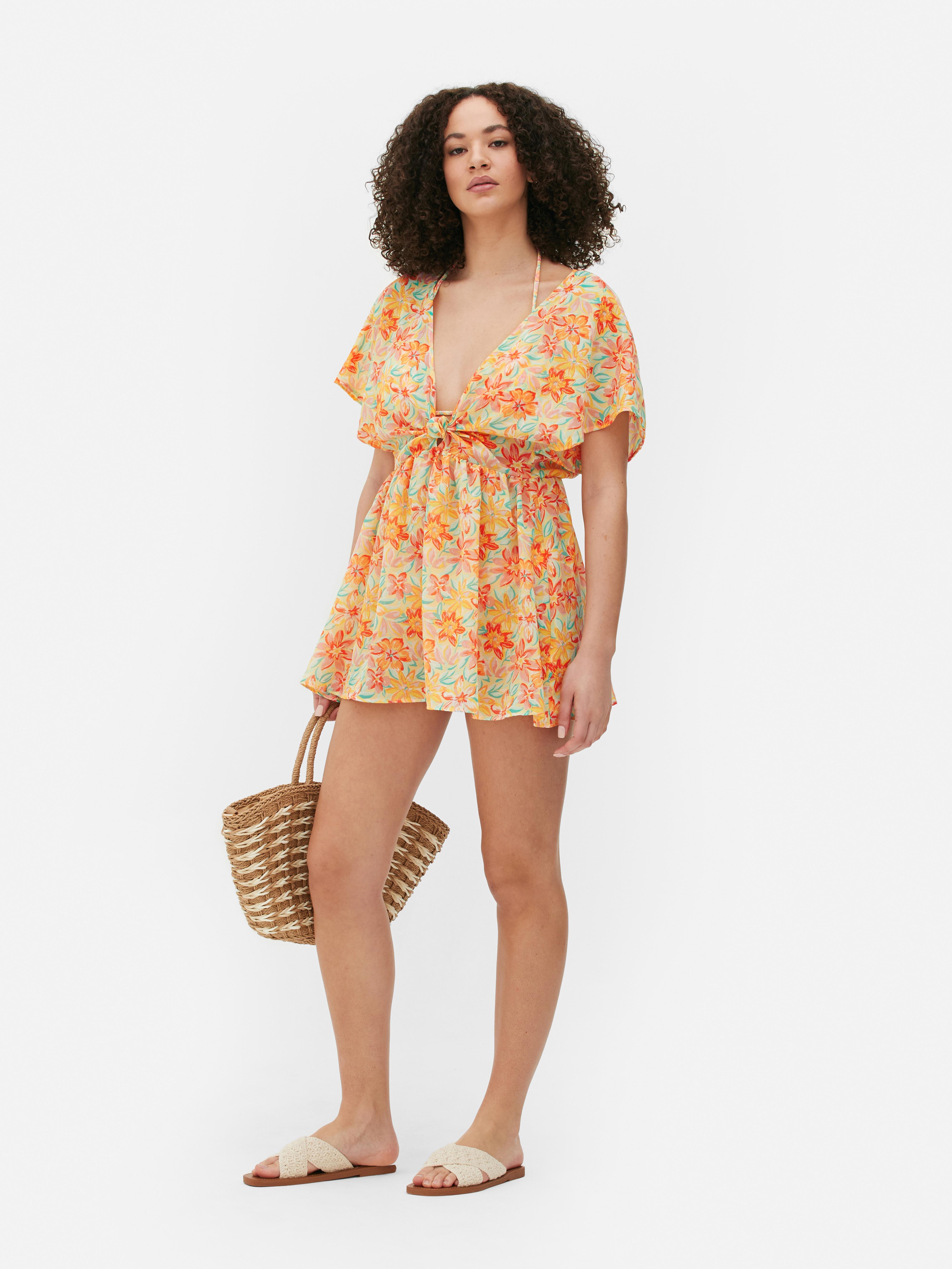 Minisukienka plażowa typu kaftan