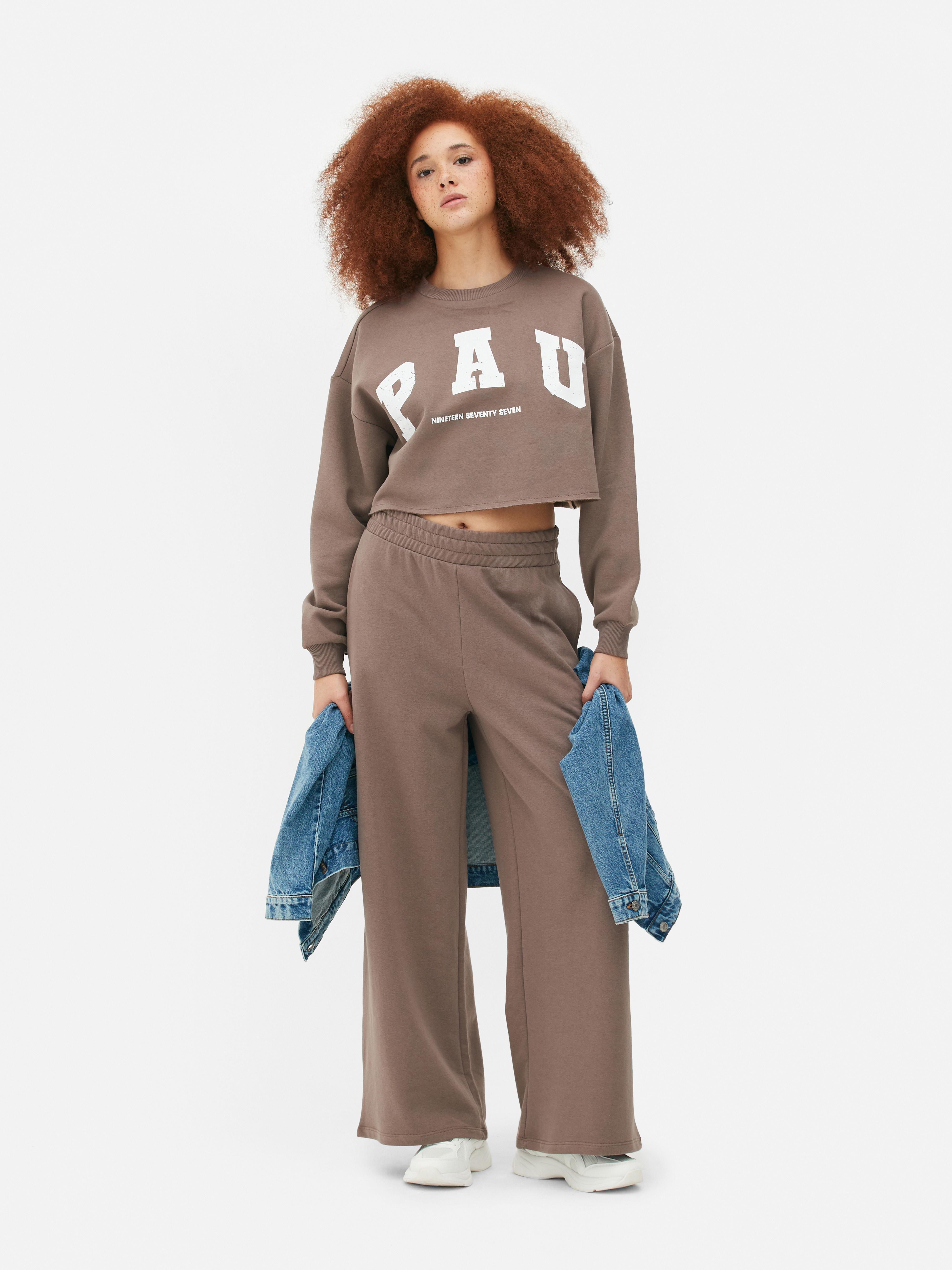 Womens Brown Paula Echevarría Crop Sweatshirt