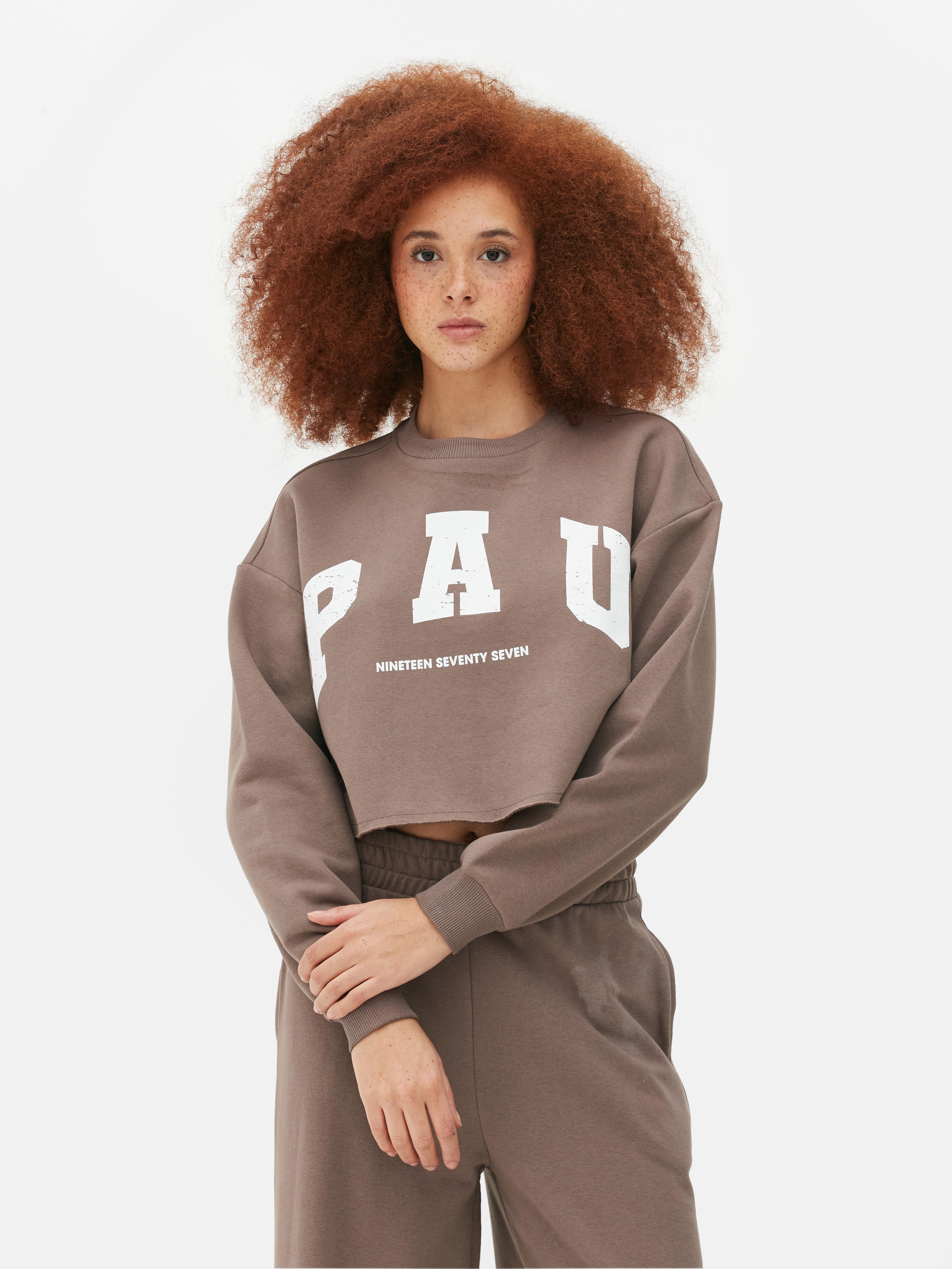 Womens Brown Paula Echevarría Crop Sweatshirt