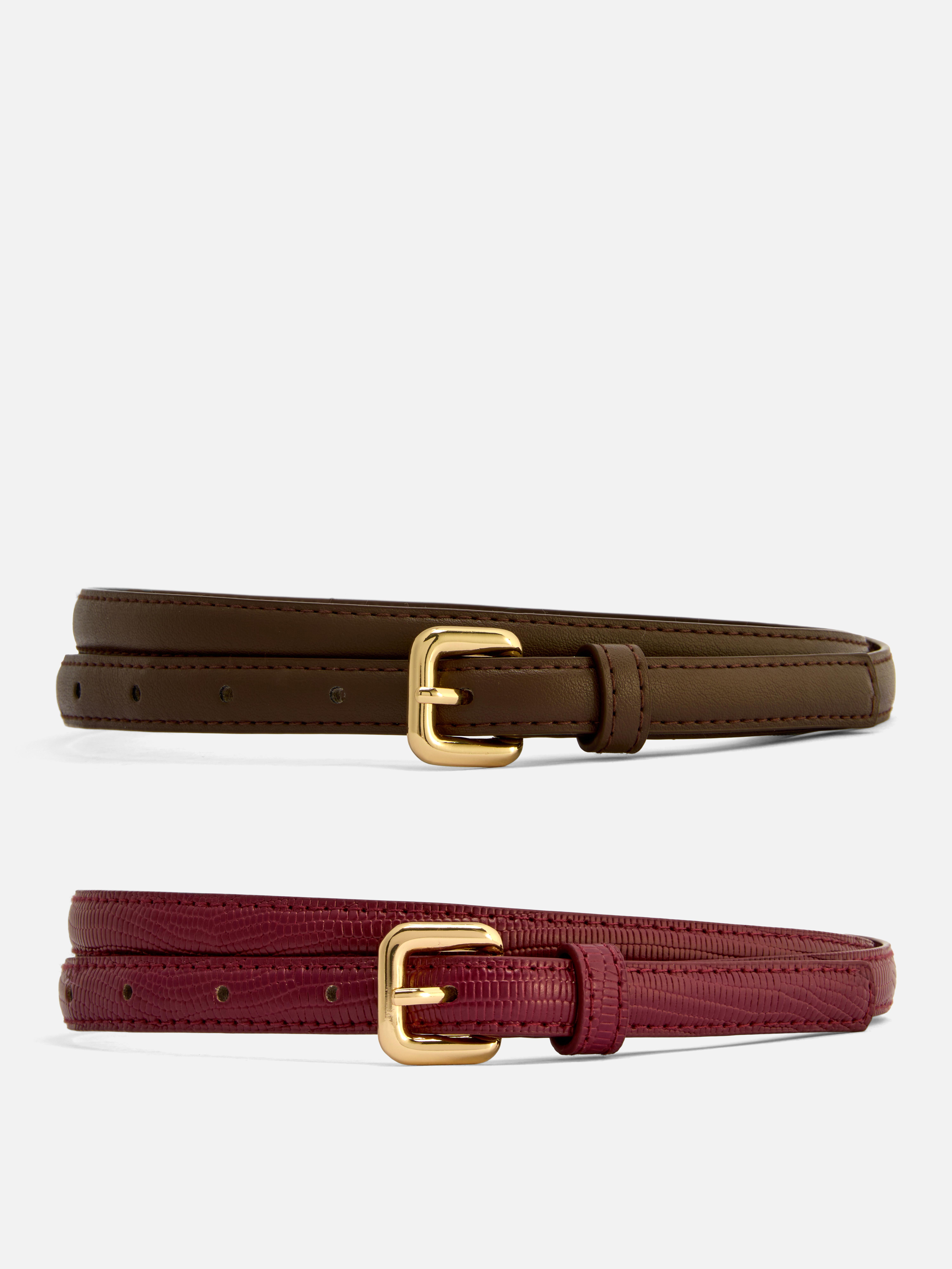 Lot de 2 ceintures skinny en simili cuir