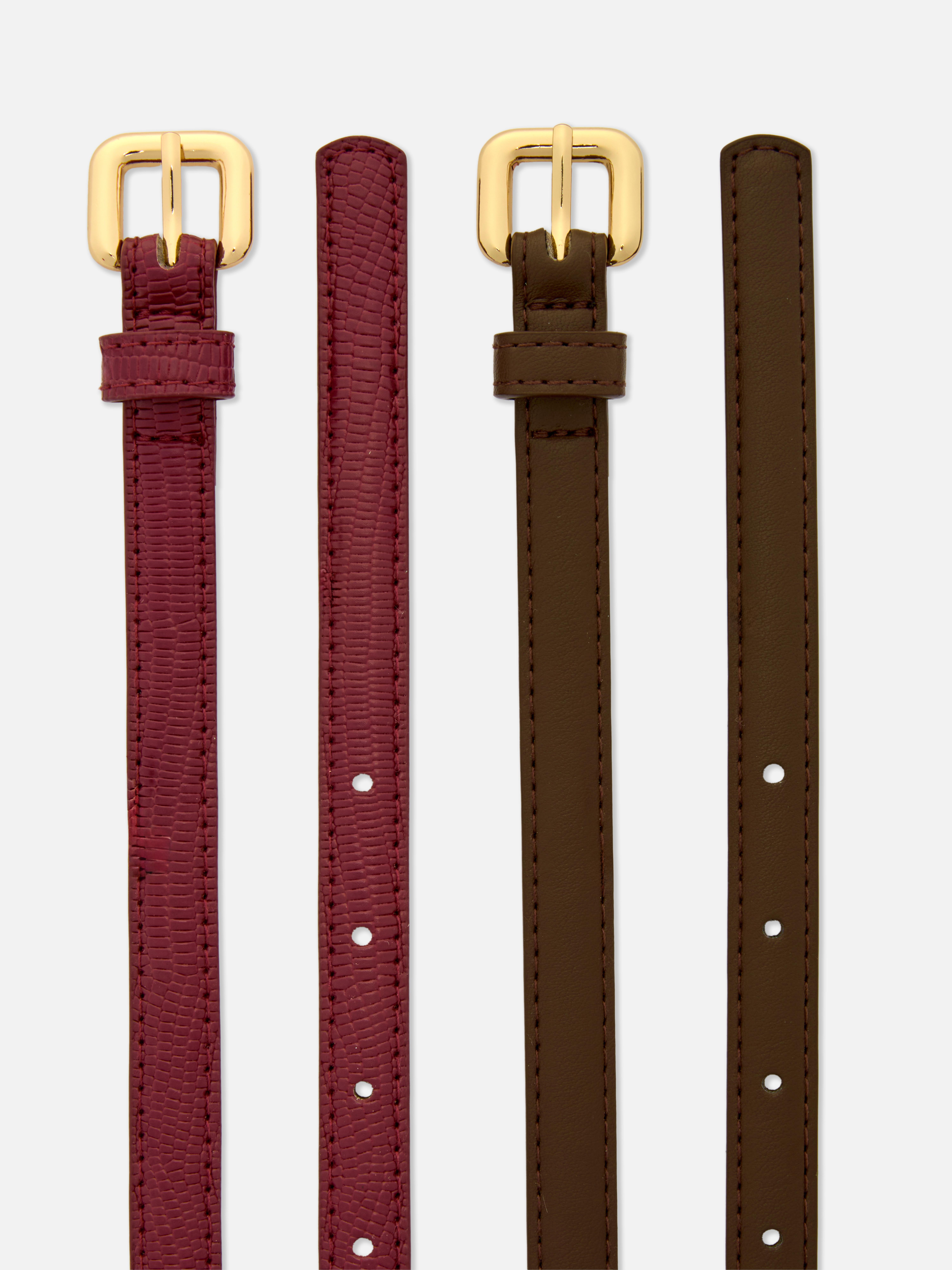 Lot de 2 ceintures skinny en simili cuir