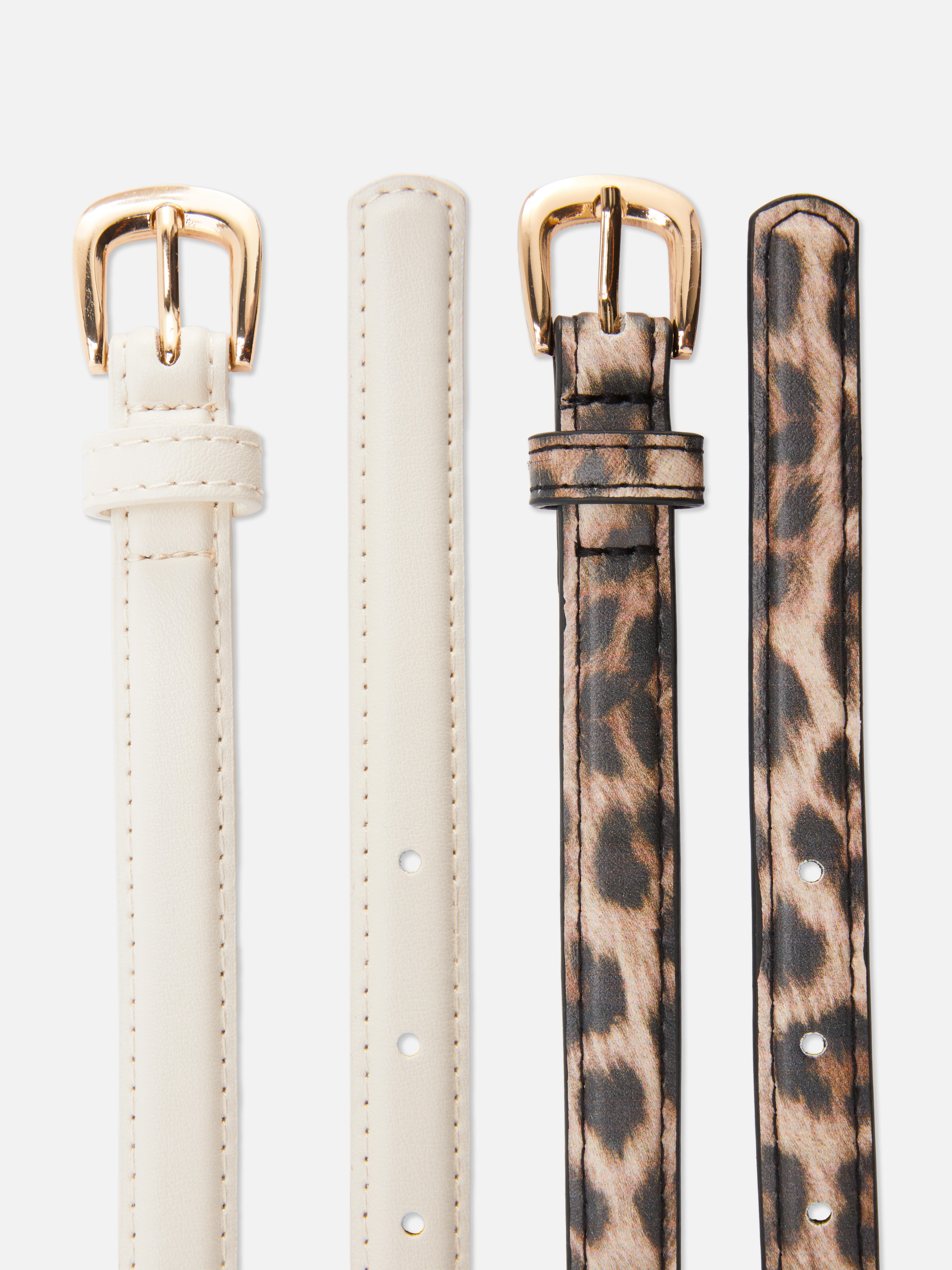Lot de 2 ceintures skinny en simili cuir