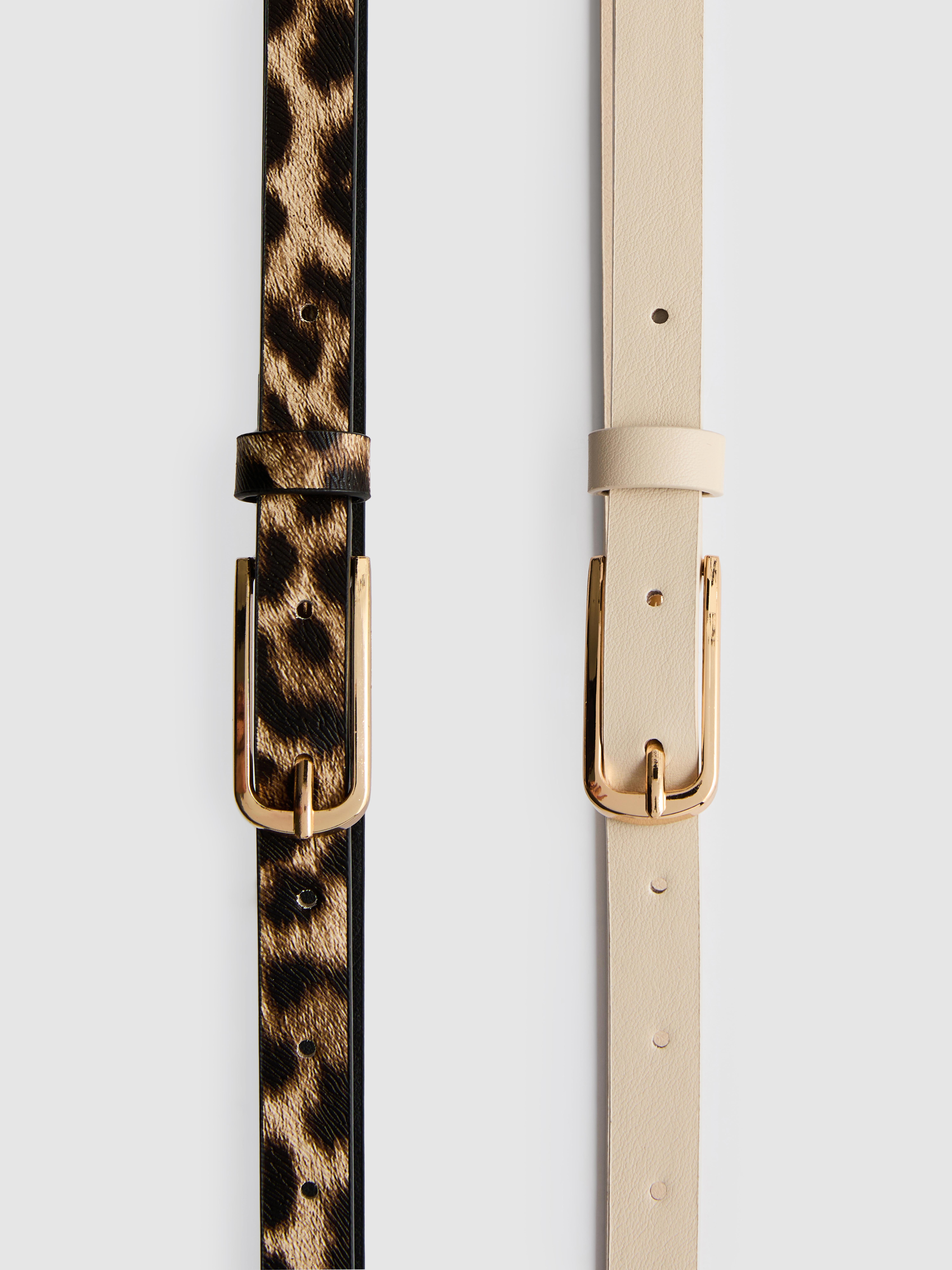 Pack 2 cintos skinny imitação pele