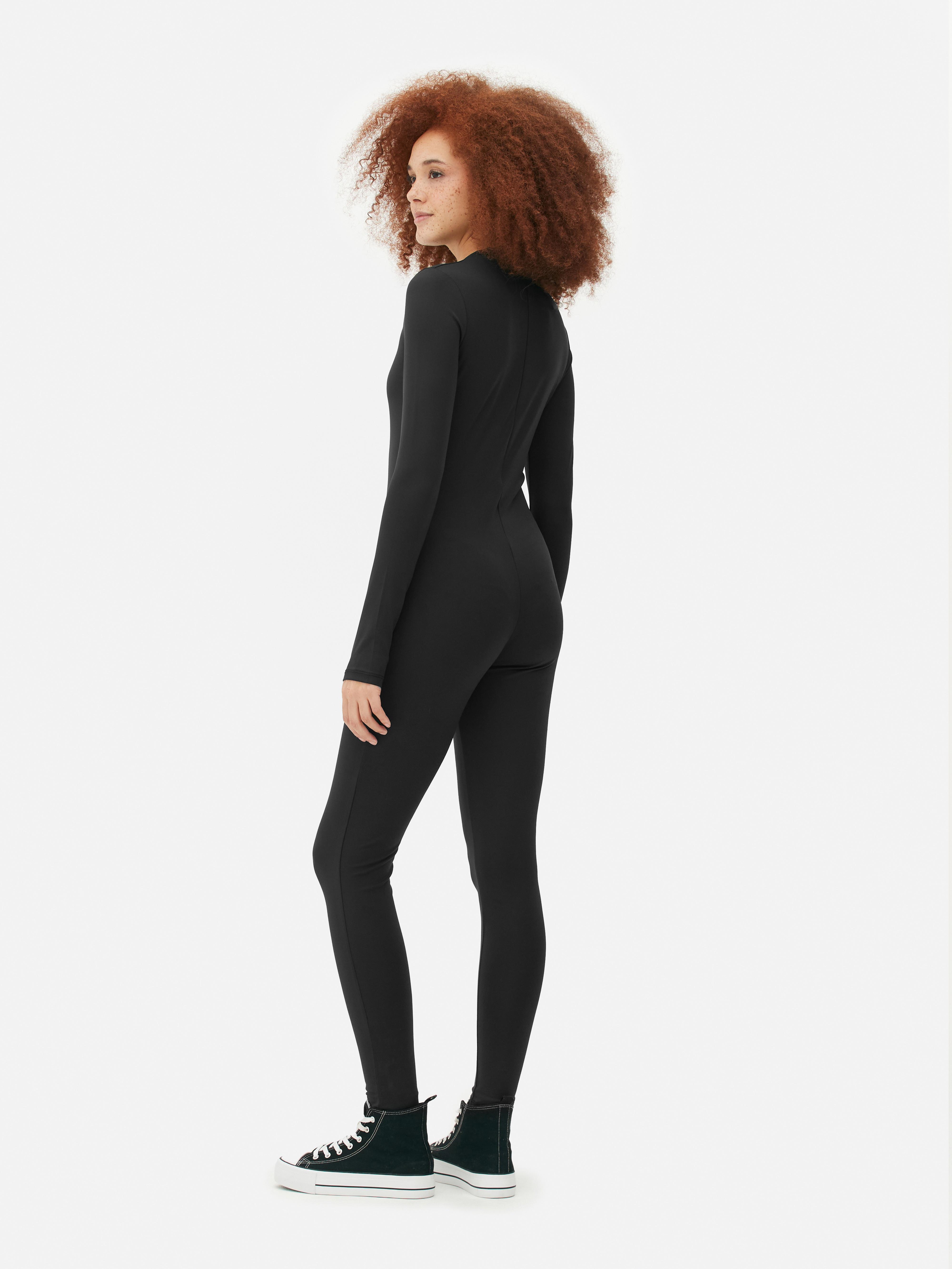 Long Sleeve Ribbed Unitard - Black – FB LONDON