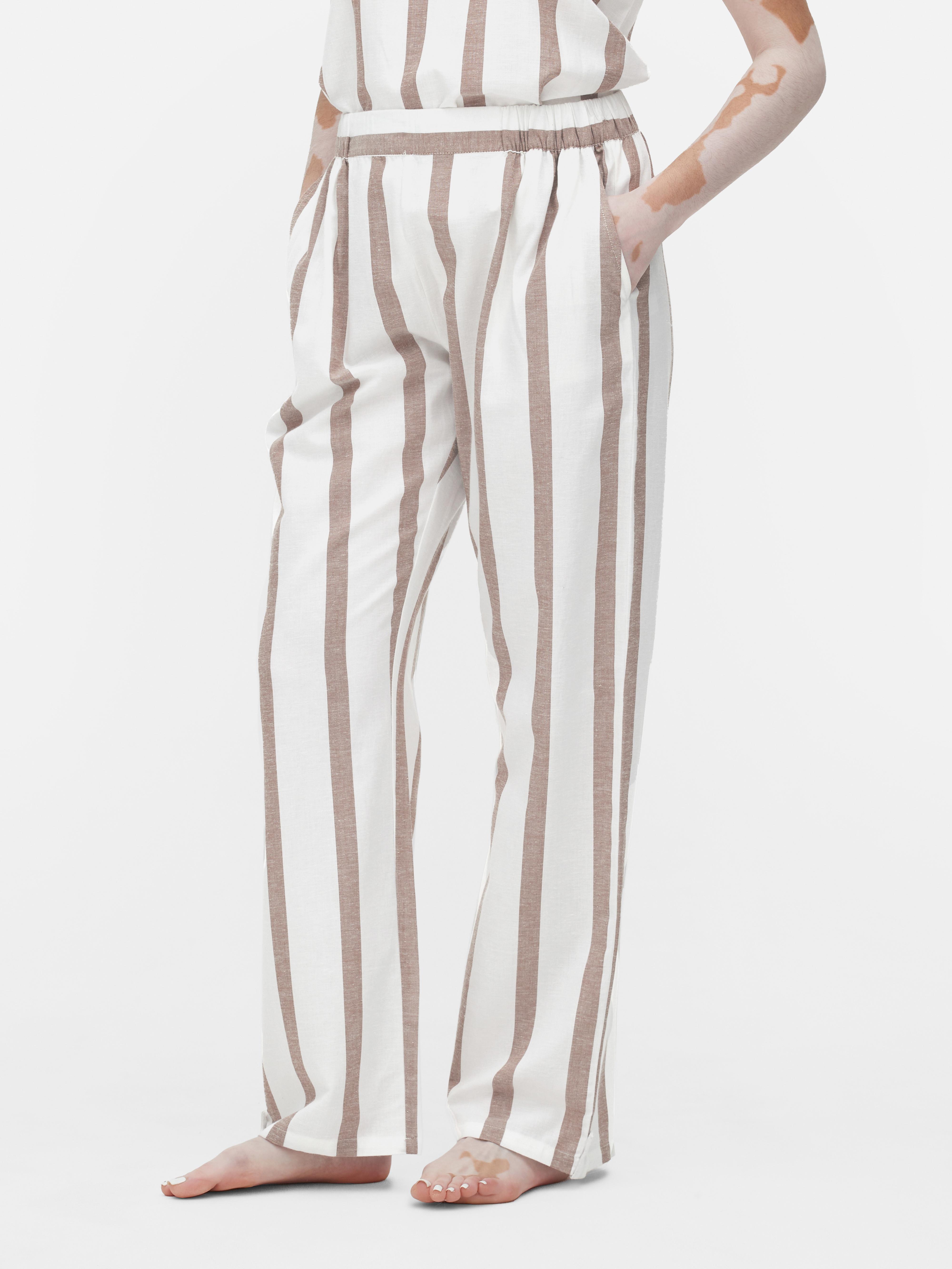 Womens Tan Woven Stripe Pyjama Bottoms Primark