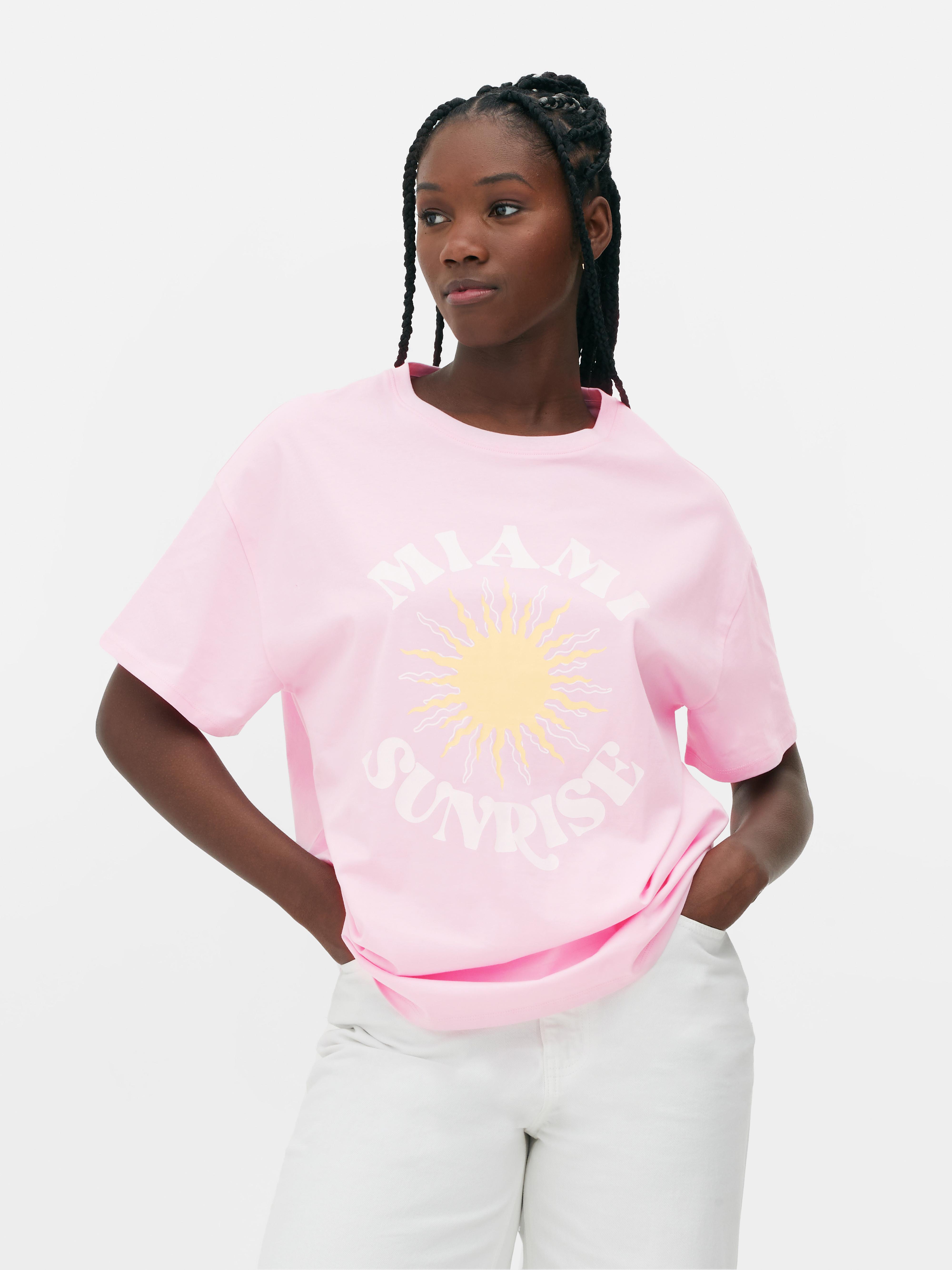 oversized t shirt women pink