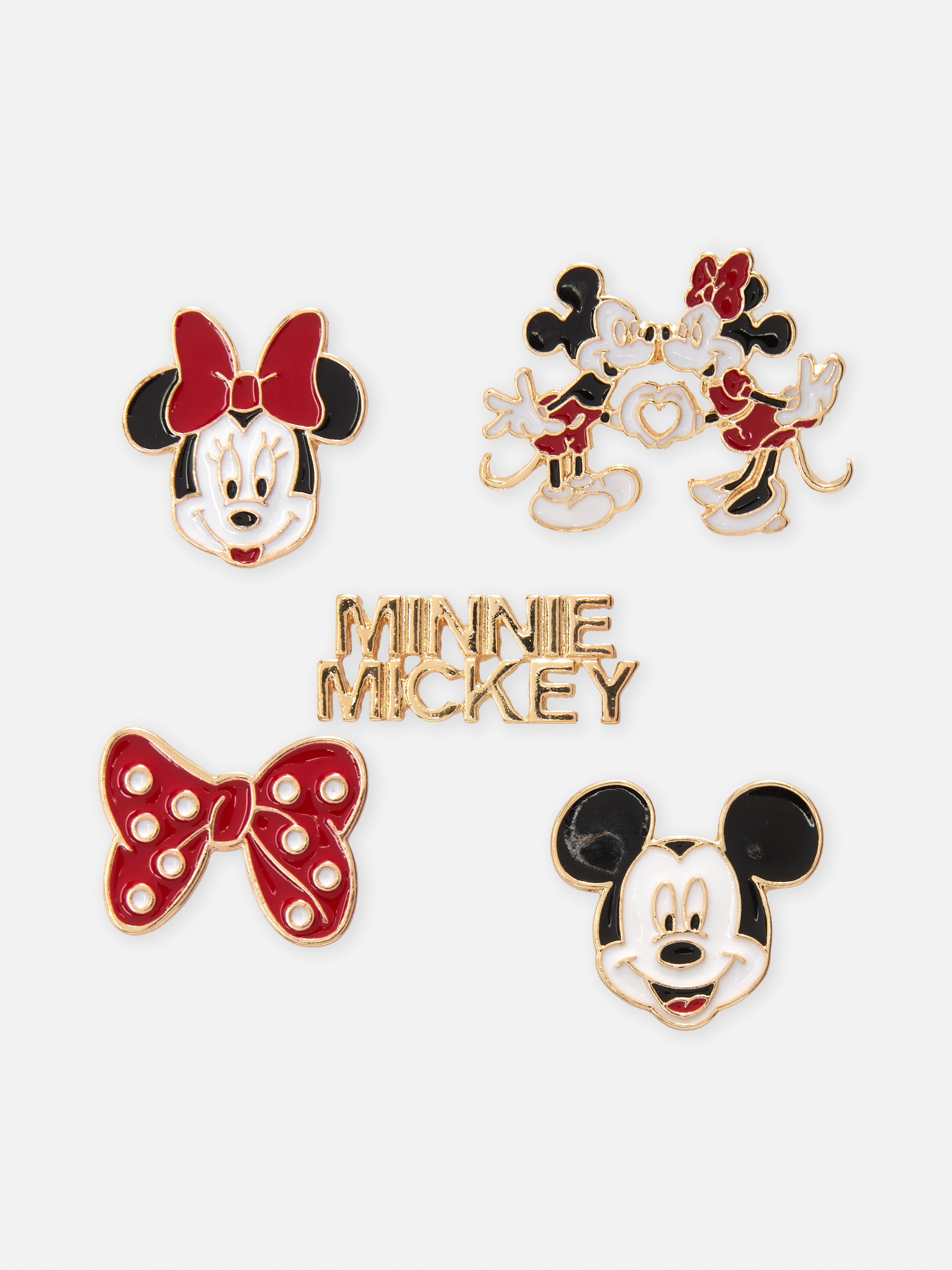 5 připínáčků Disney Mickey Mouse a Minnie Mouse