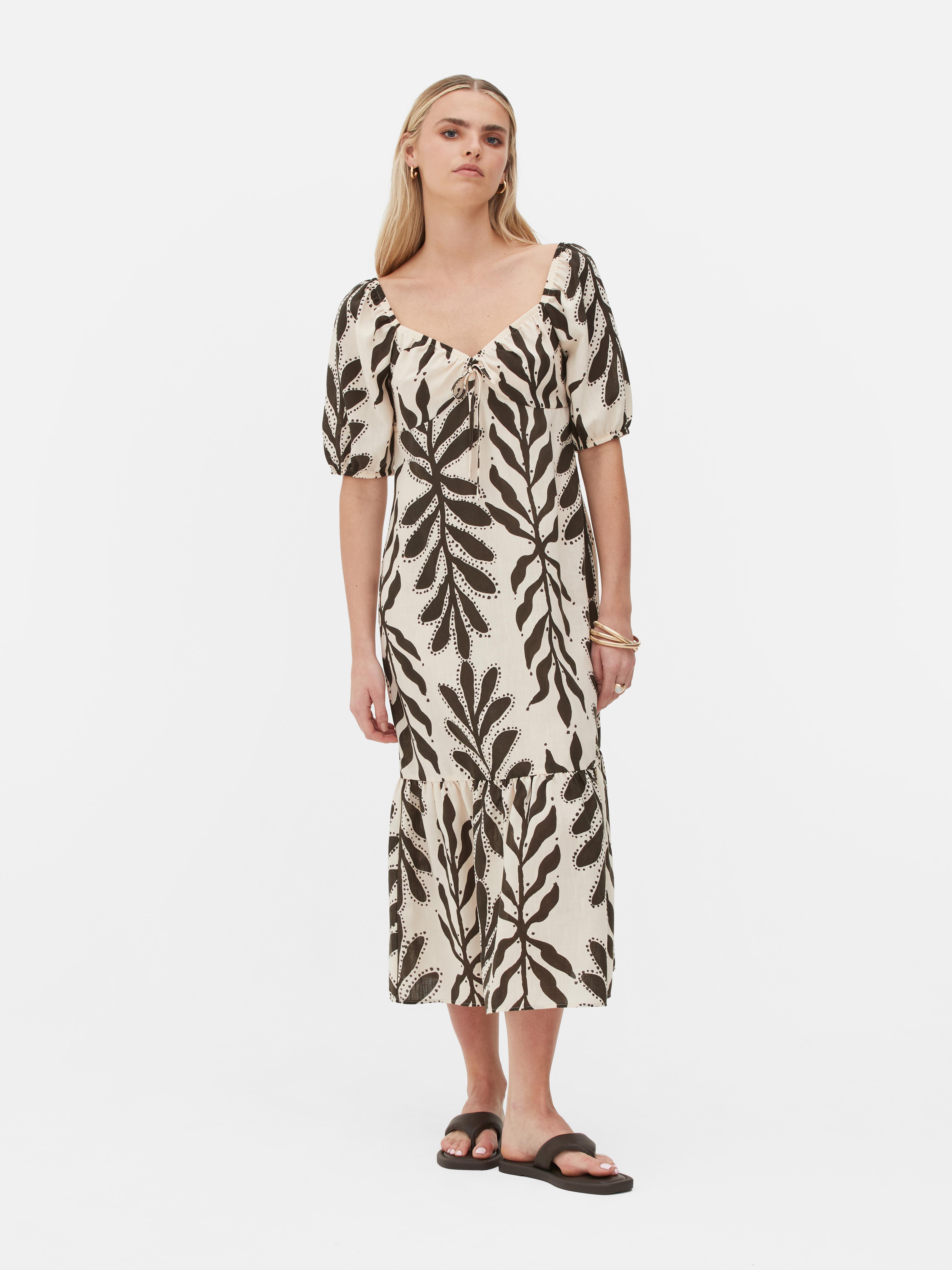 Print Smock Midi Dress