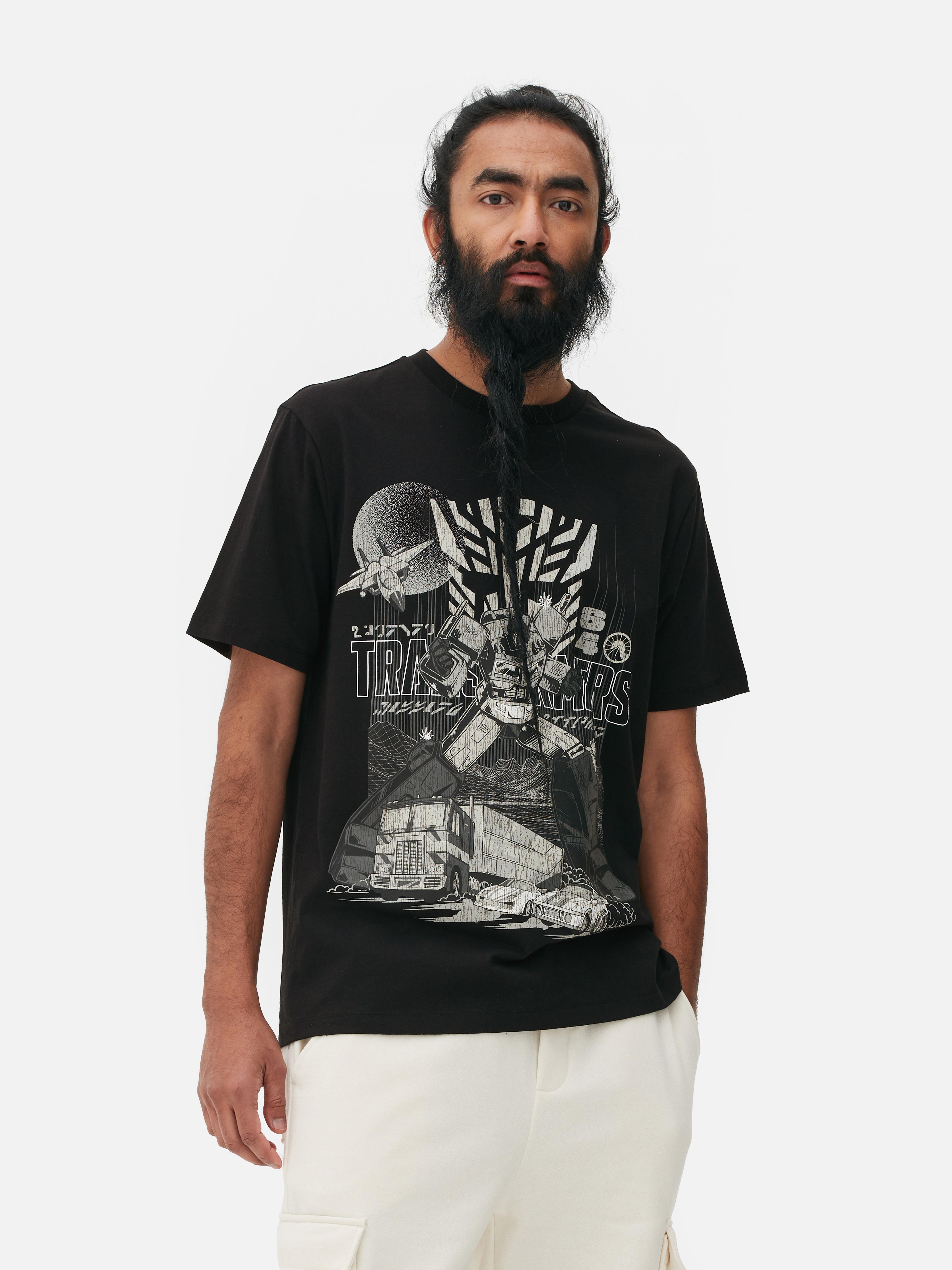 Mens Black Transformers Optimus Prime Graphic T-Shirt | Primark