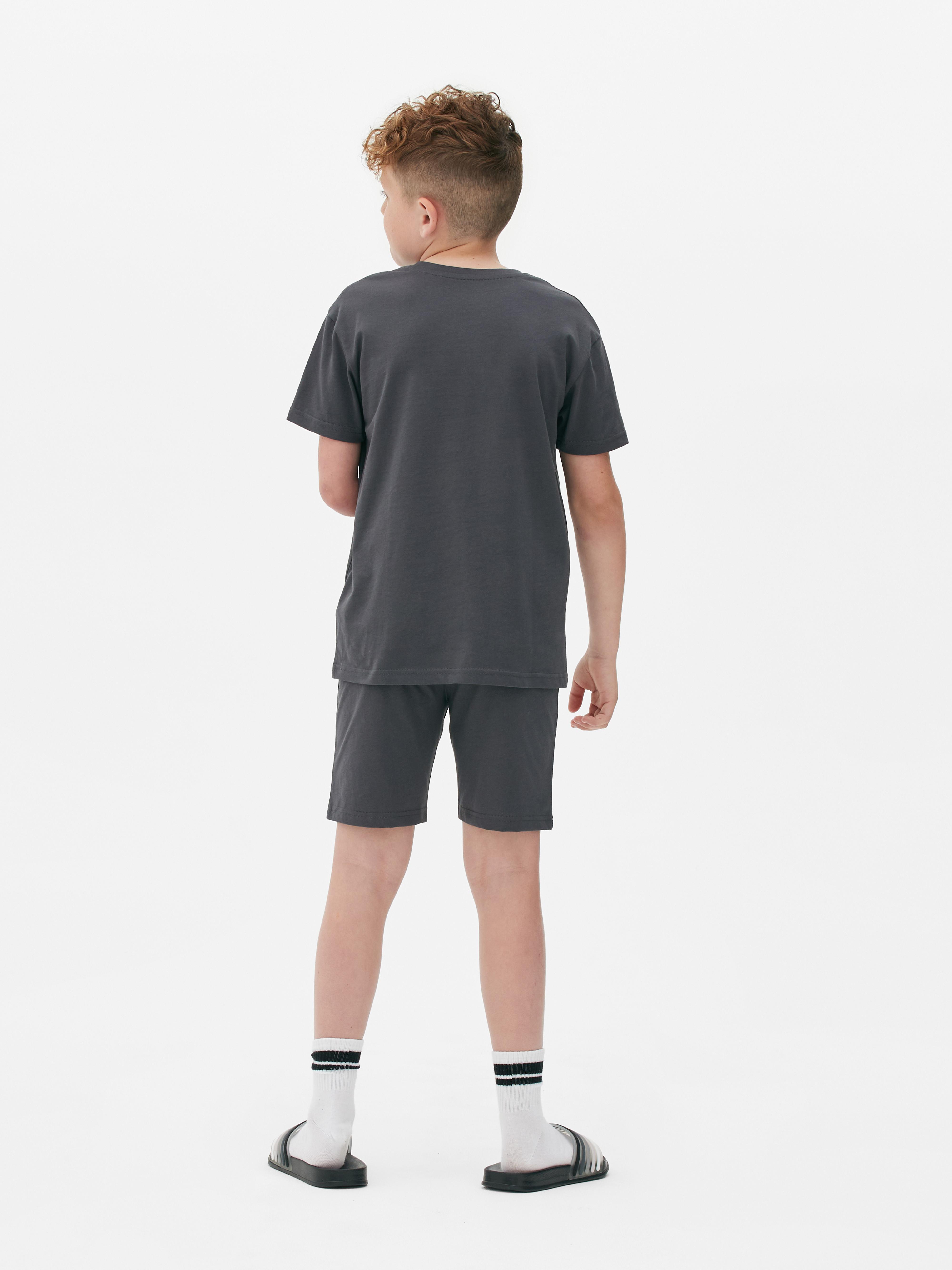 Boys Black Palm Tree T-Shirt and Shorts Co-ord Set | Primark