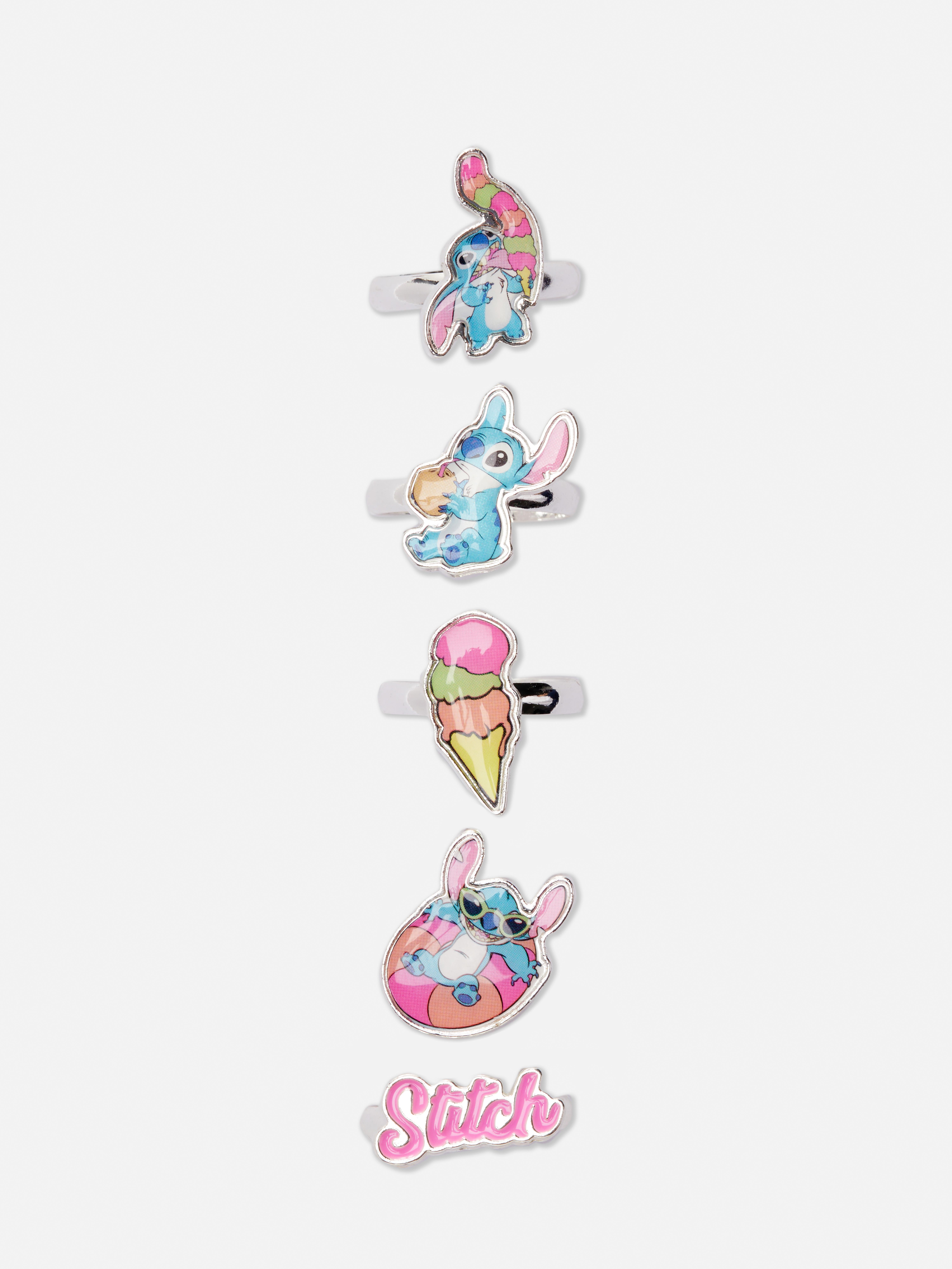 Pack de 5 anillos de Stitch con personajes de Disney