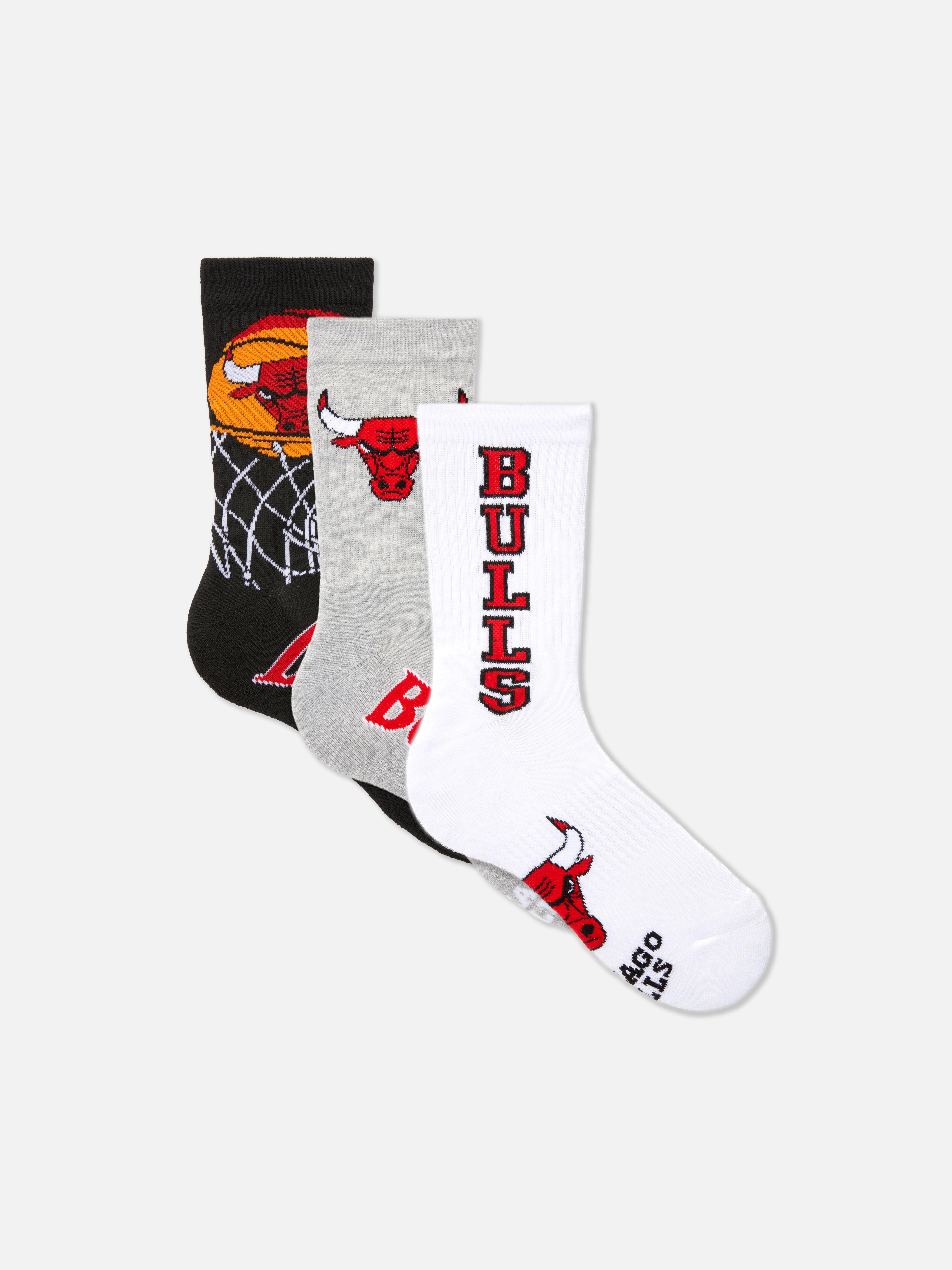 Lot de 3 paires de chaussettes NBA Chicago Bulls