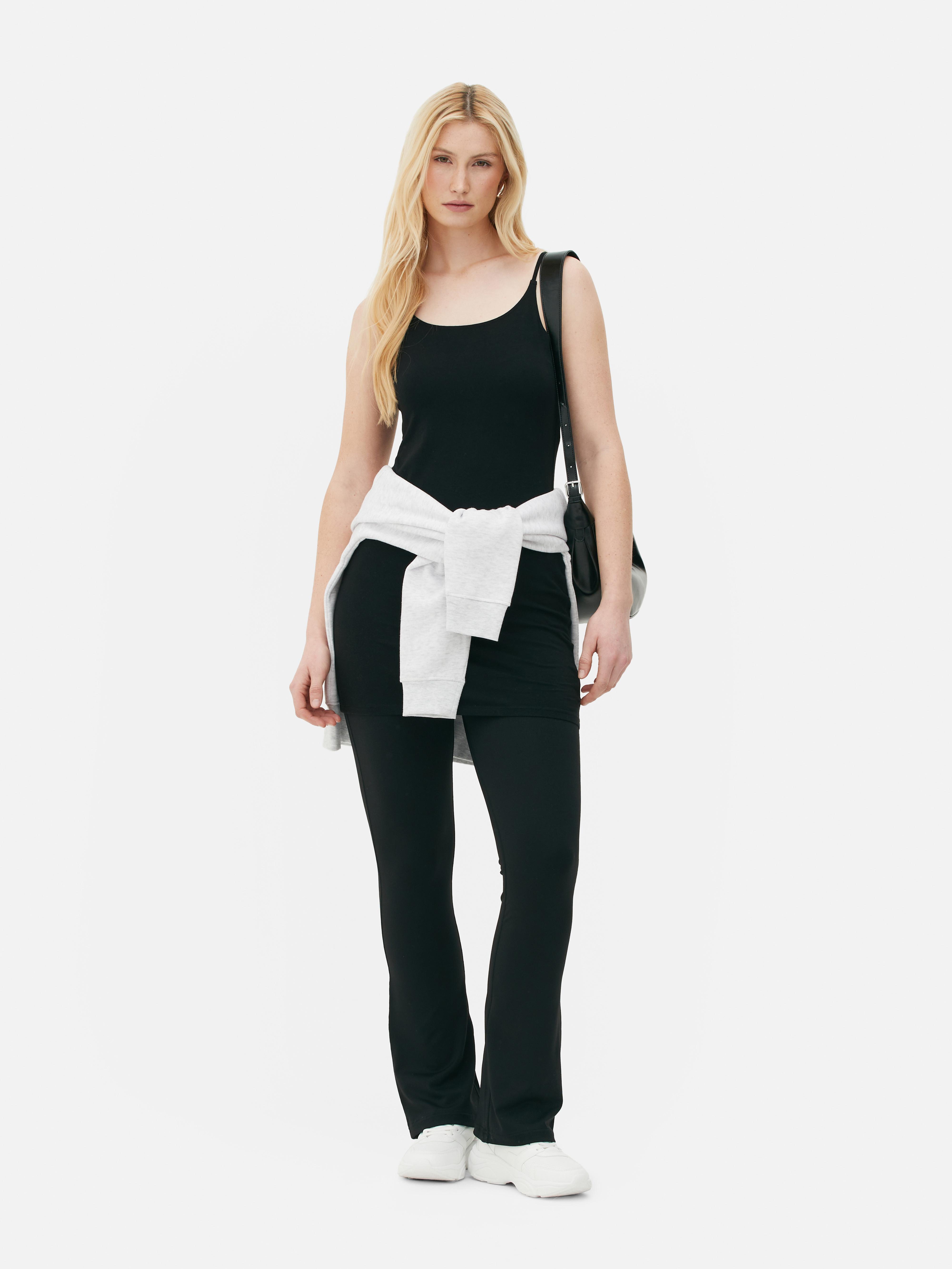 Primark Ribbed Cropped Vest Top Cami Stretch Black Size XXS Free P + P
