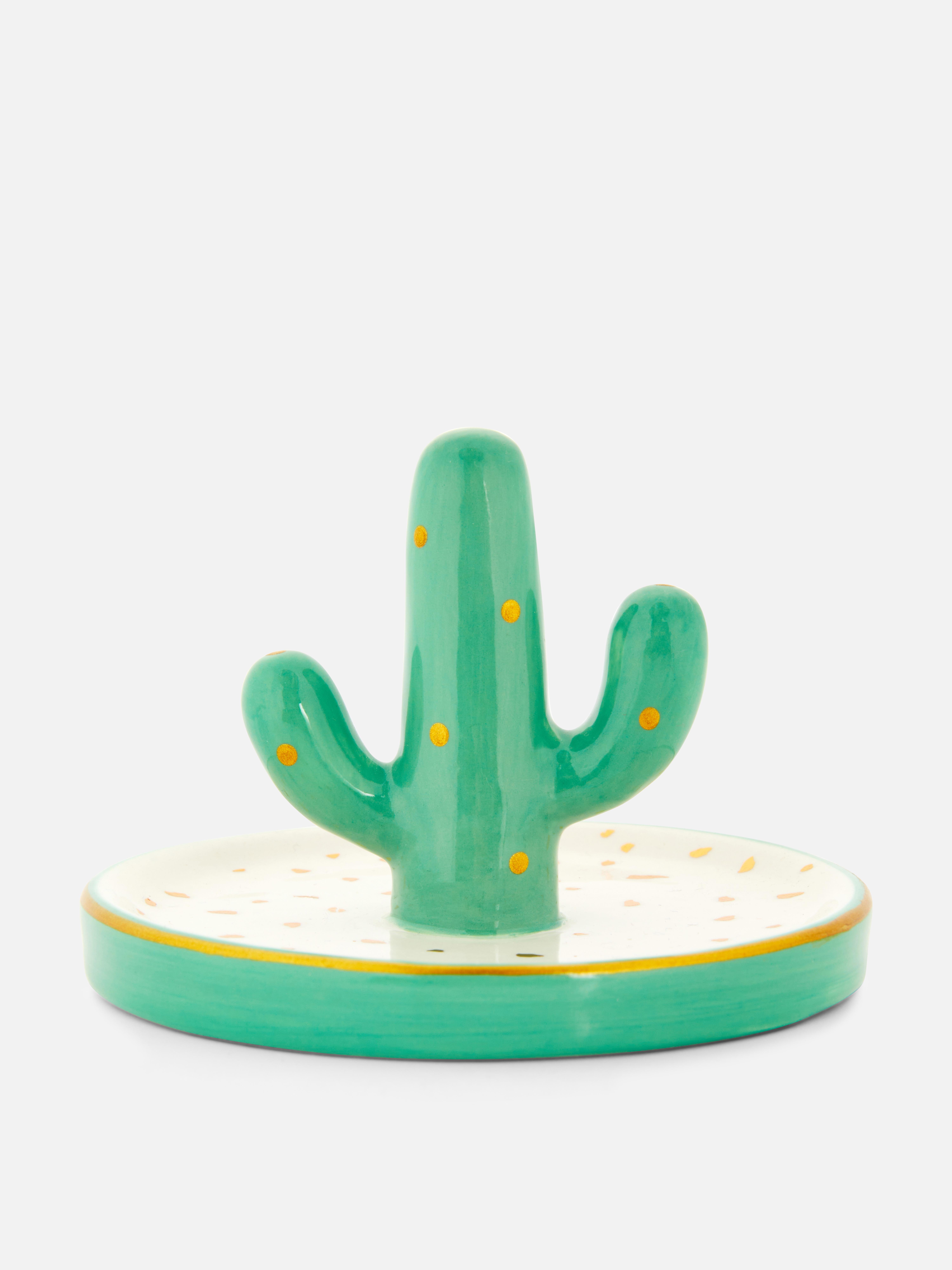 Plato decorativo para abalorios con cactus en 3D