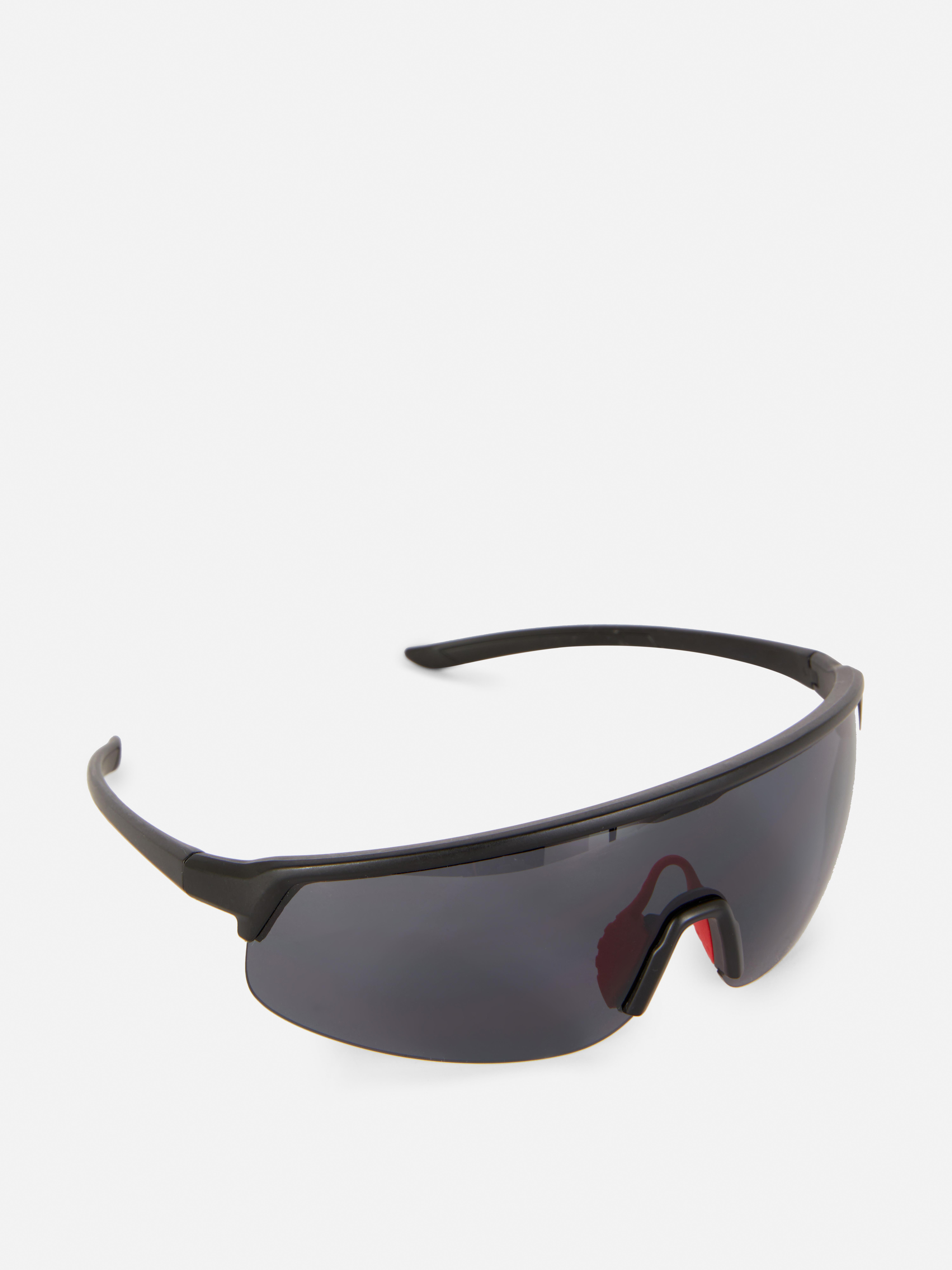 Gewölbte Sonnenbrille mit durchgehender Blende - Schwarz - Herren  