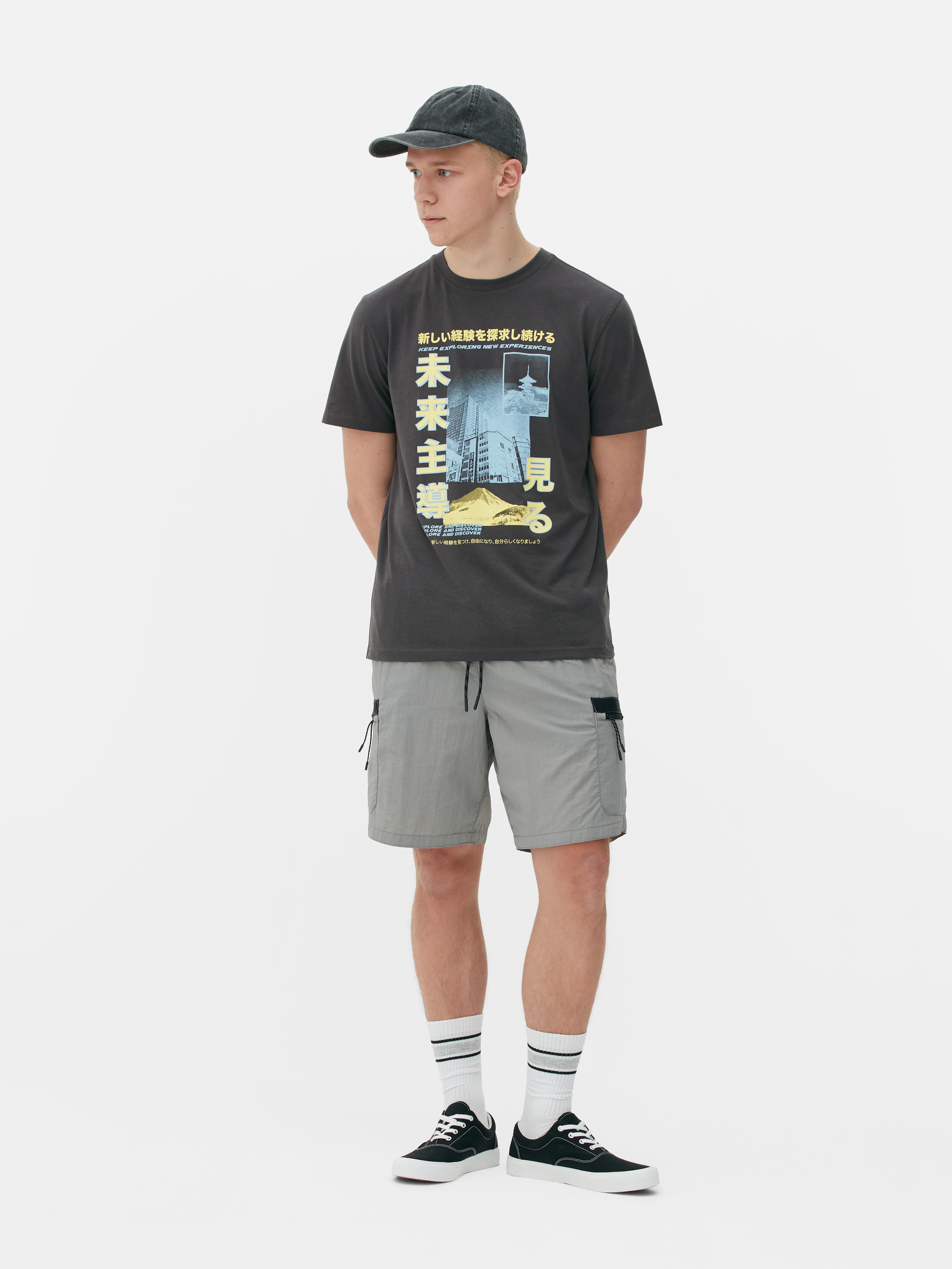 Mens Charcoal Keep Exploring Graphic T-Shirt | Primark