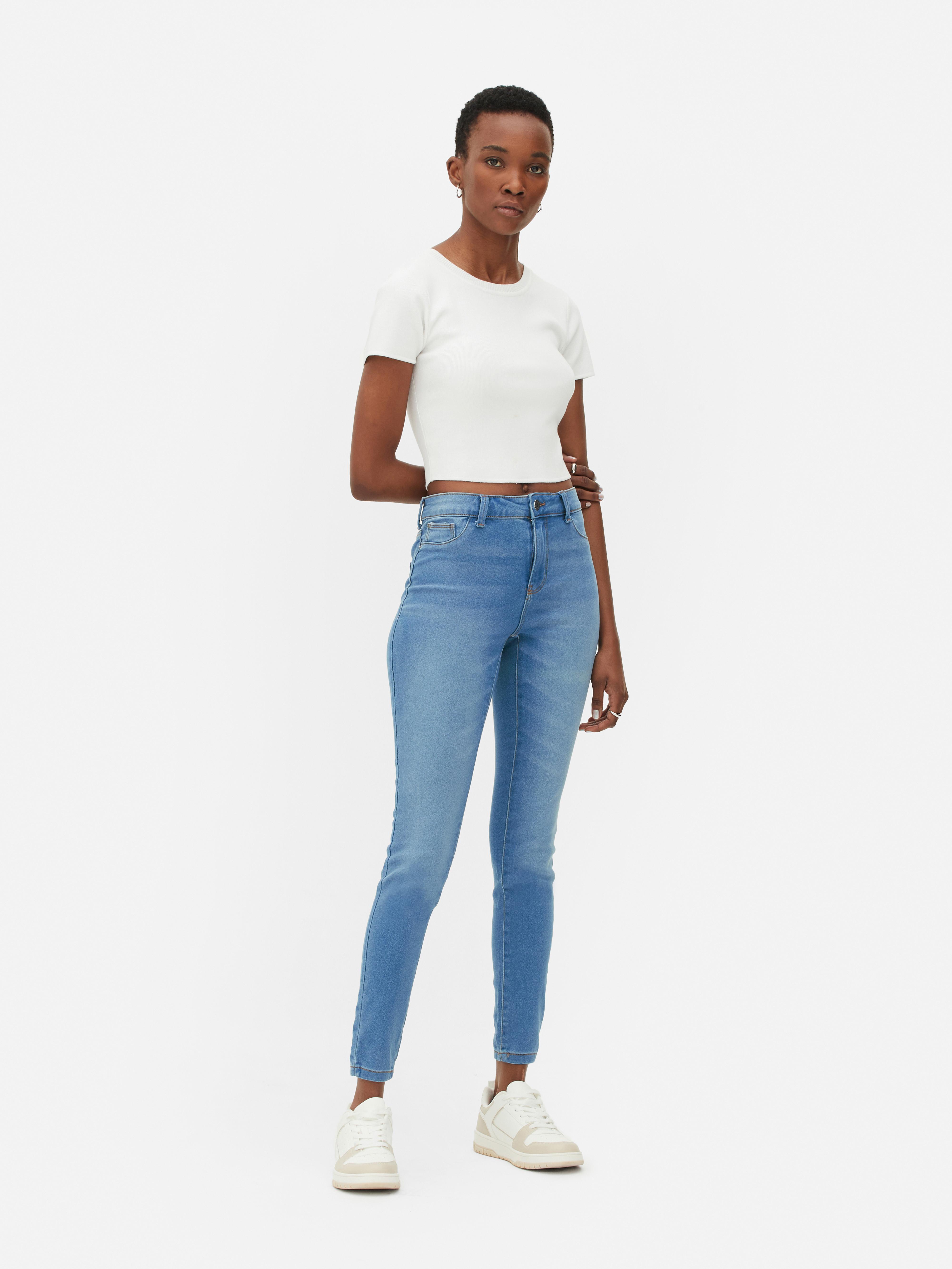 Jean skinny taille mi haute Essential Bleu moyen Femme Primark