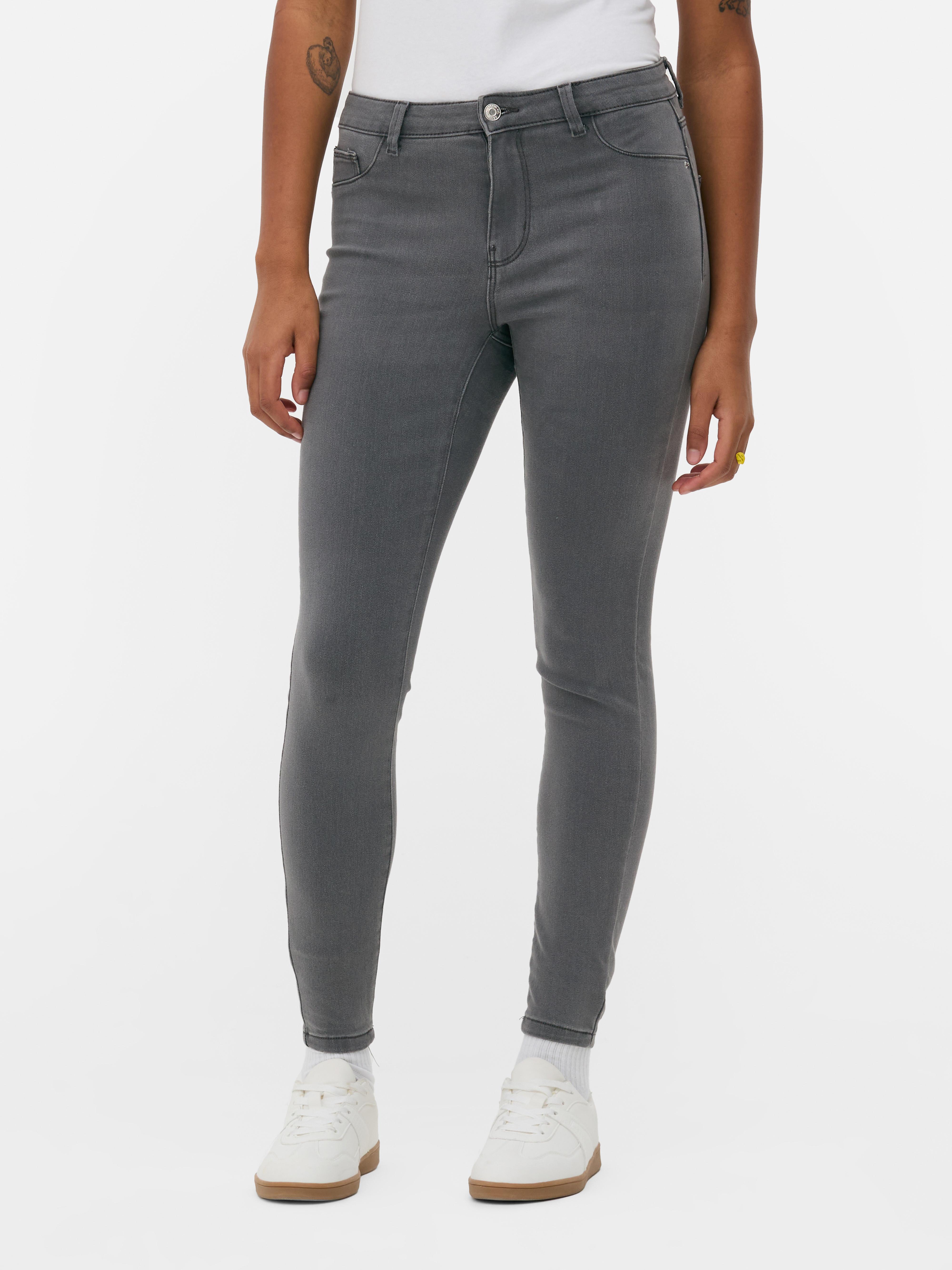 Women's Gray Essential Mid-Rise Skinny Jeans | Primark