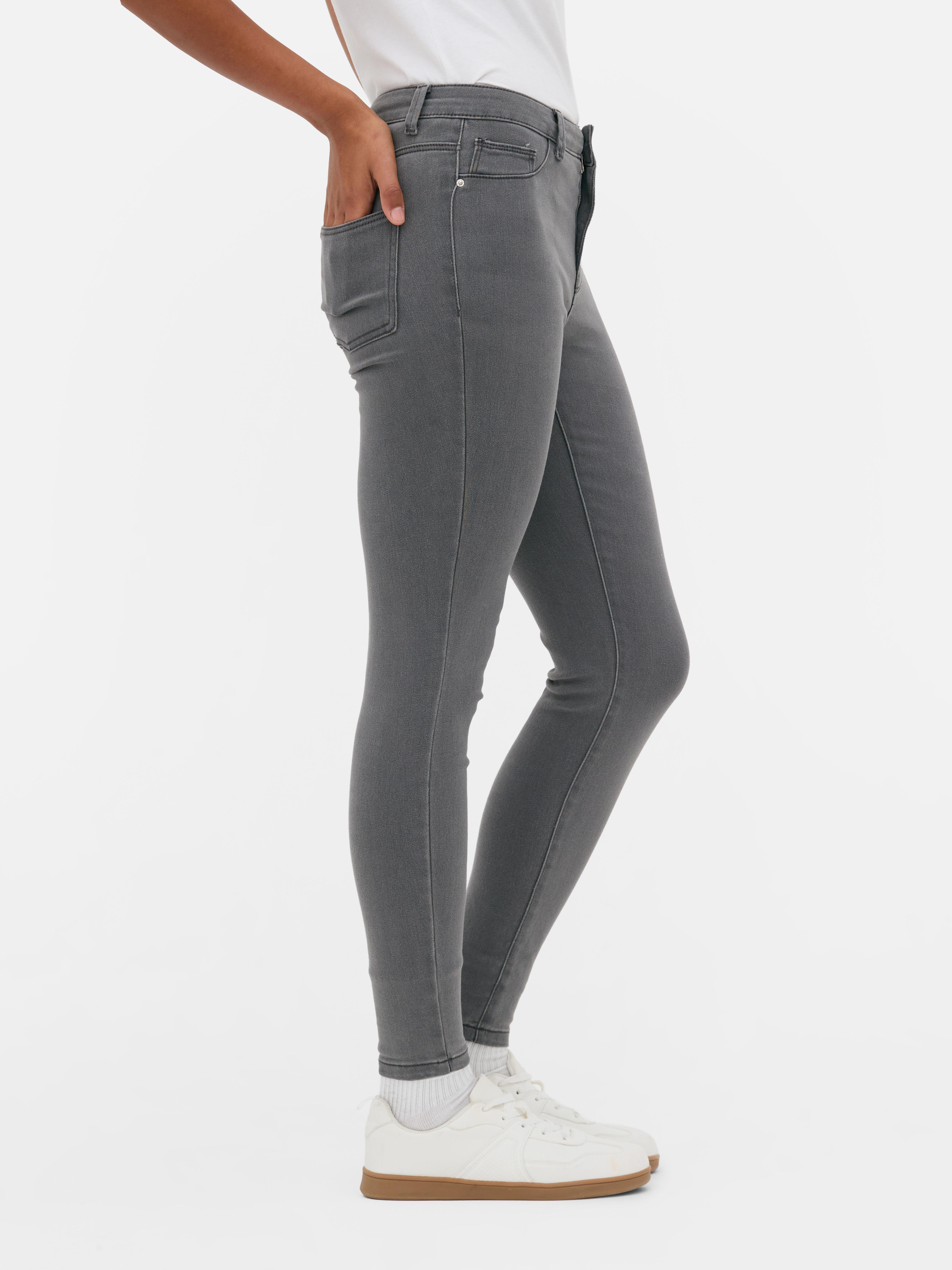 Women's Gray Essential Mid-Rise Skinny Jeans | Primark