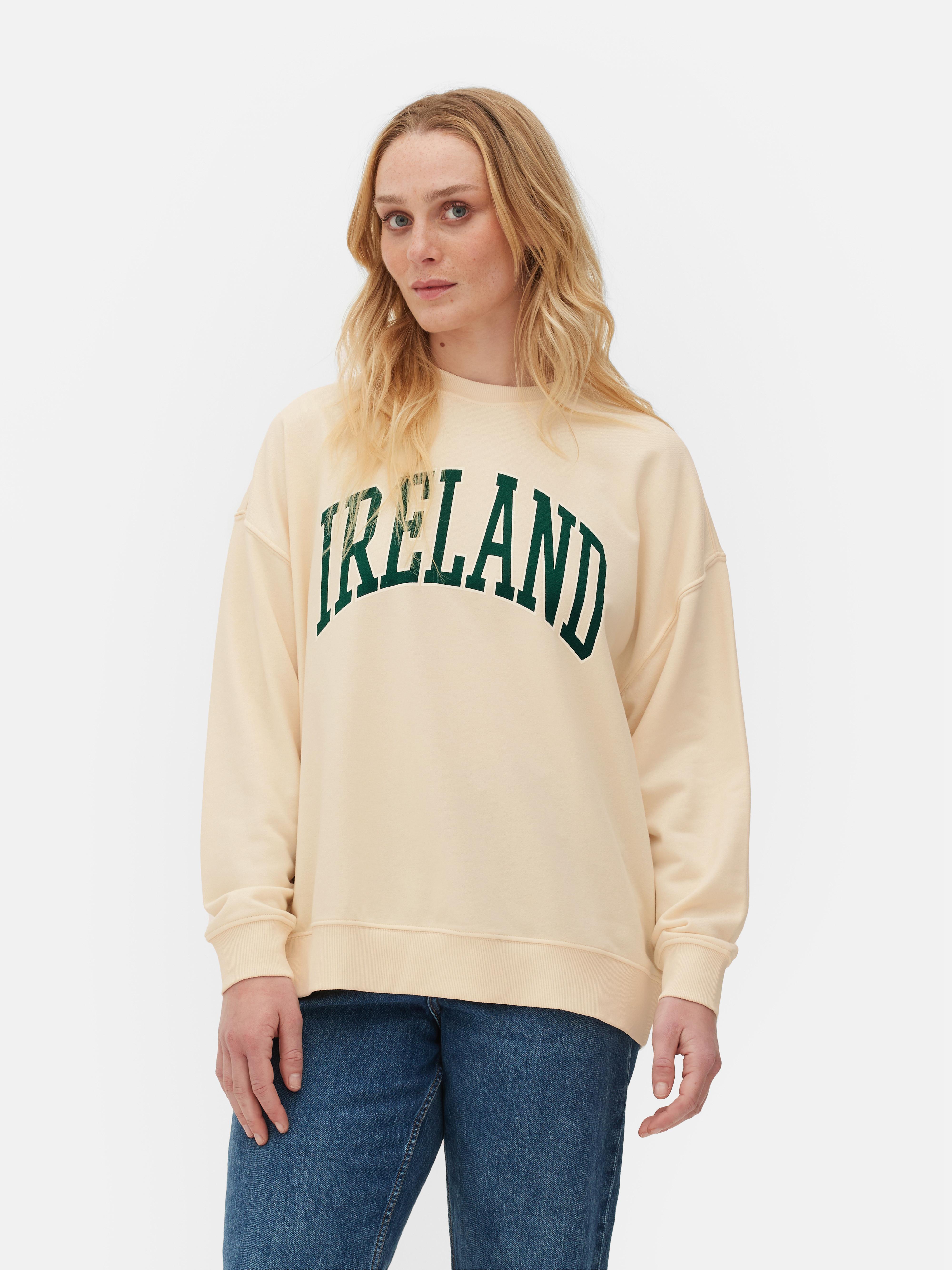 Women s Beige Ireland Oversized Graphic Sweatshirt Penneys