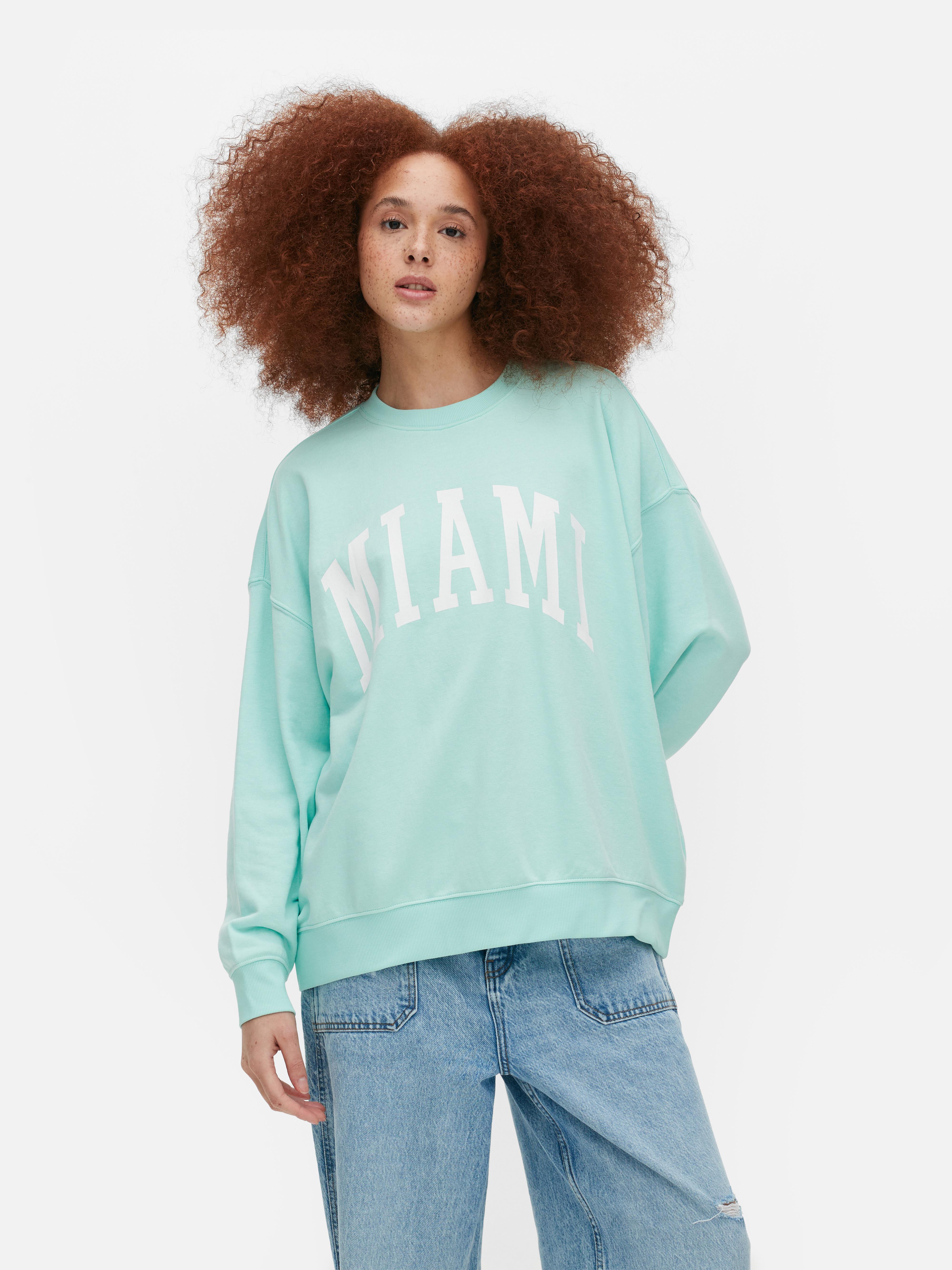Miami Lettering Oversized Sweatshirt