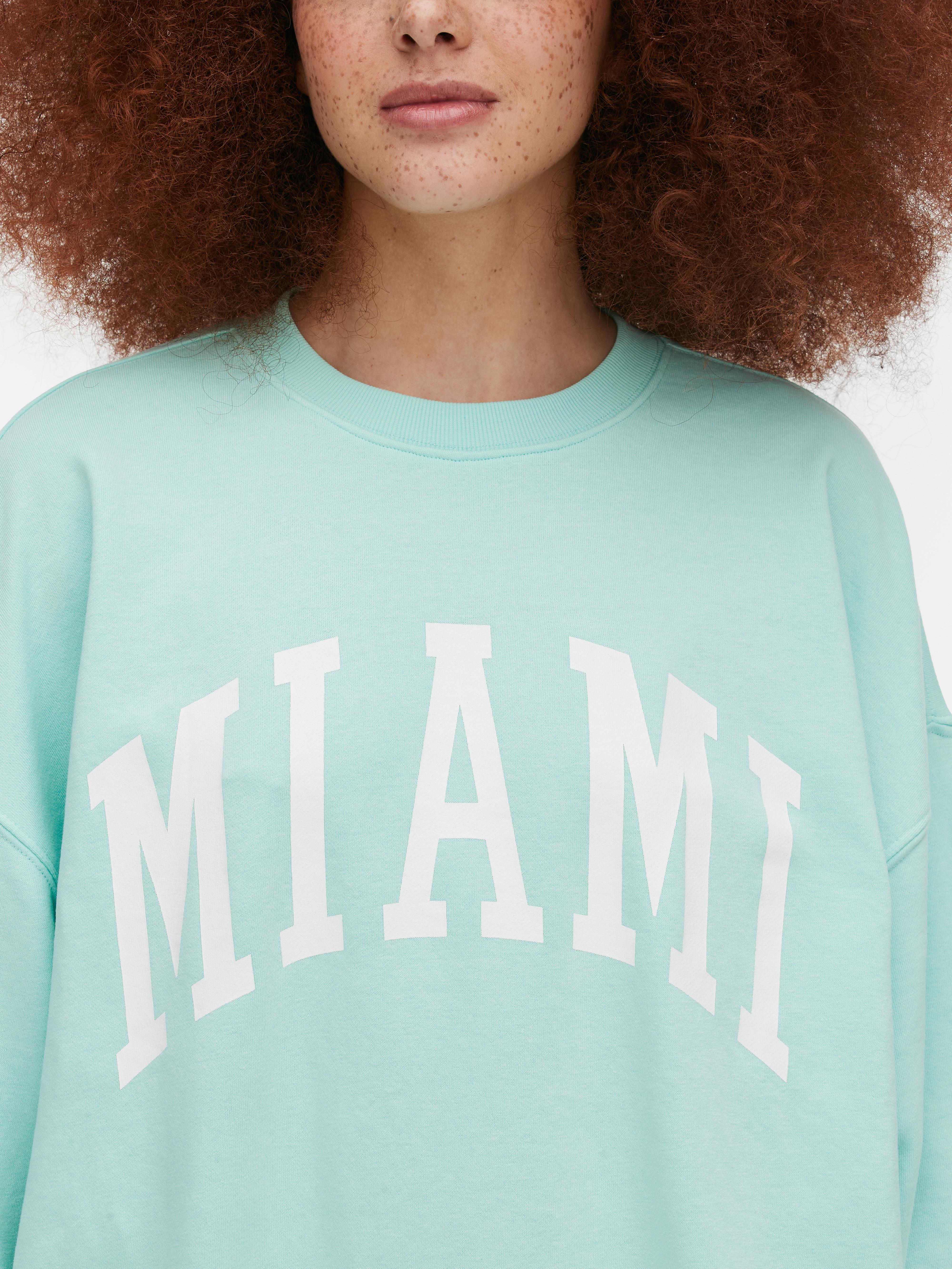 Miami Lettering Oversized Sweatshirt