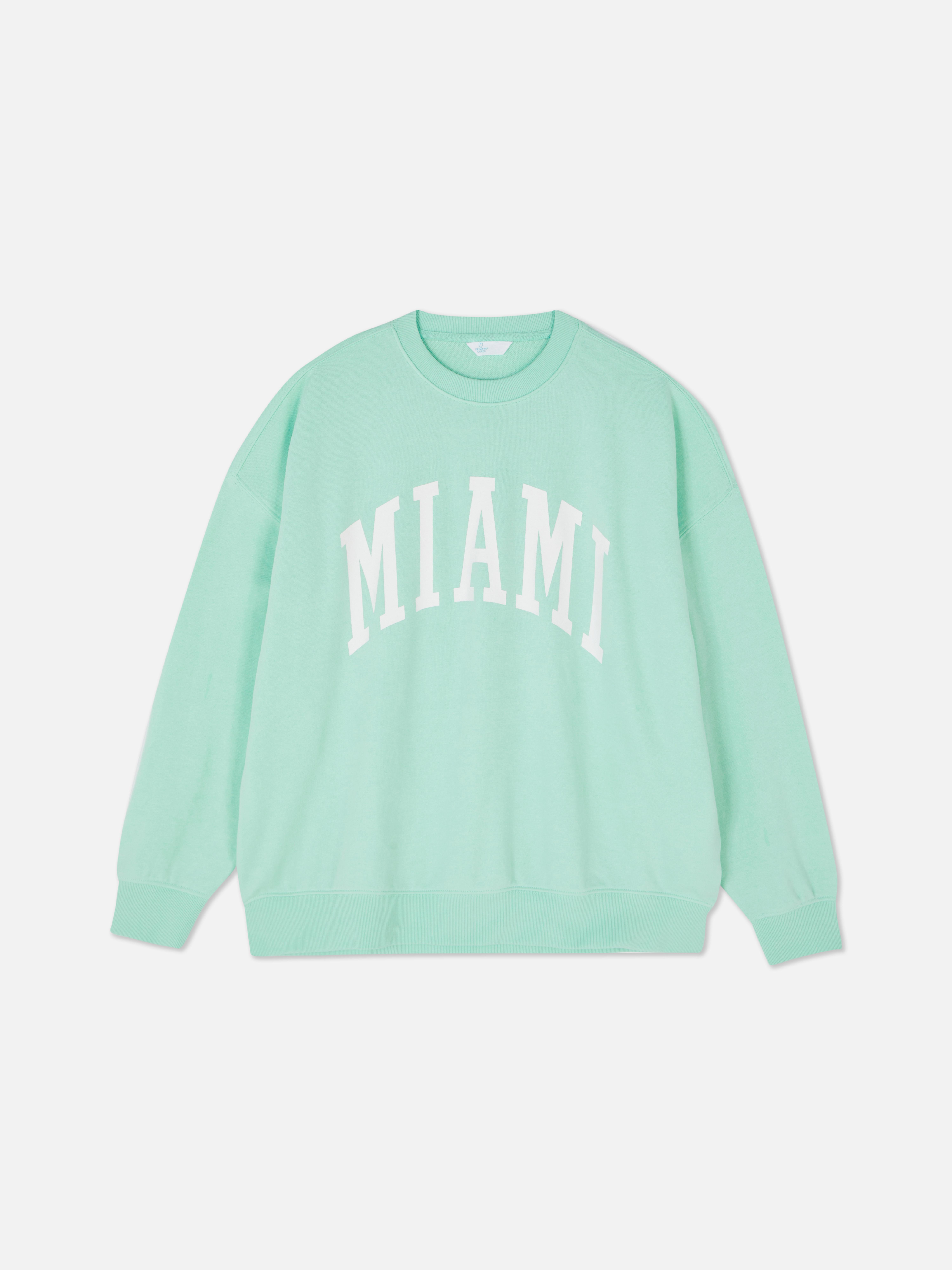Miami Lettering Oversized Sweatshirt