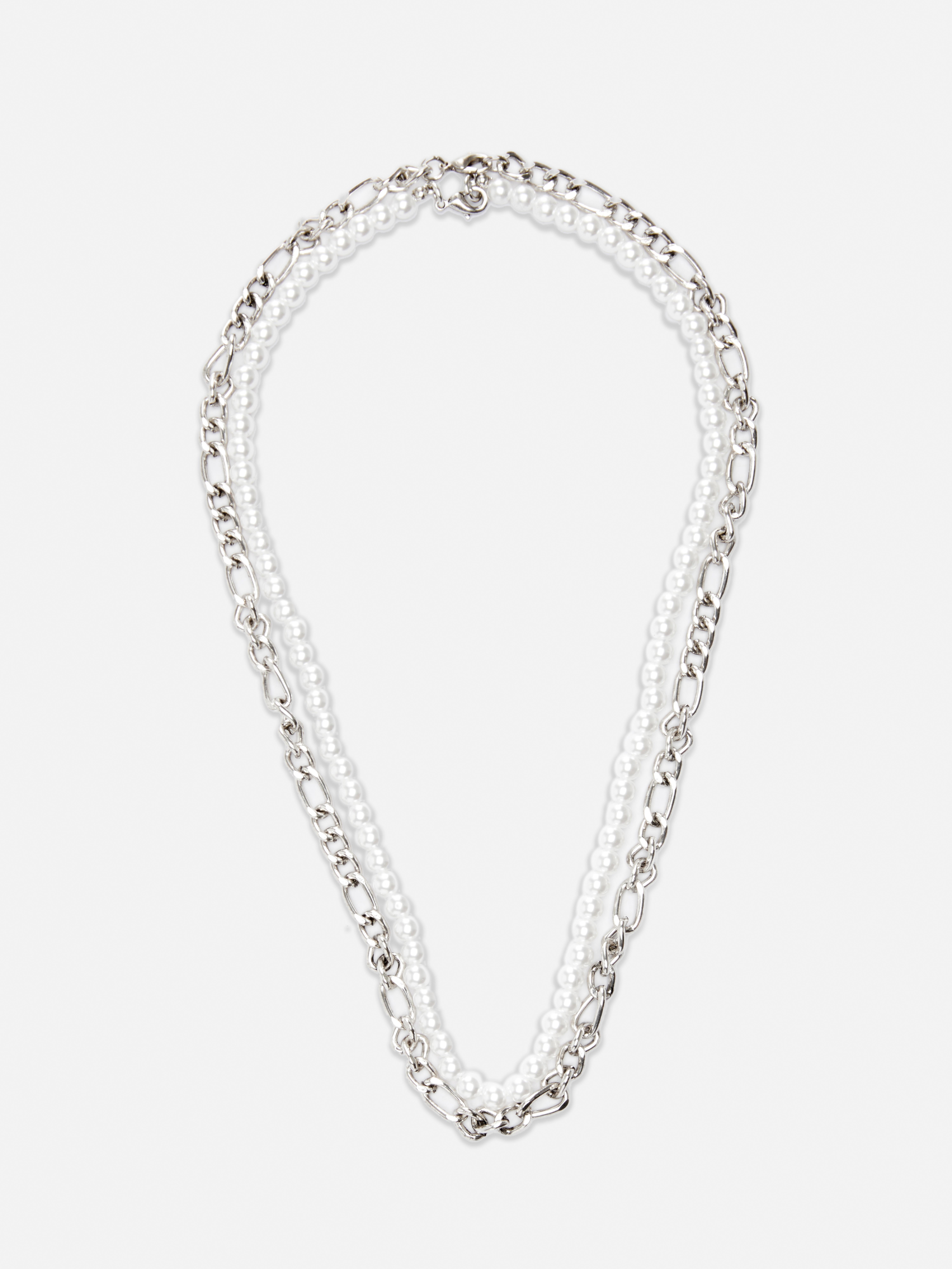 2-Pack Pearl and Chain Necklaces