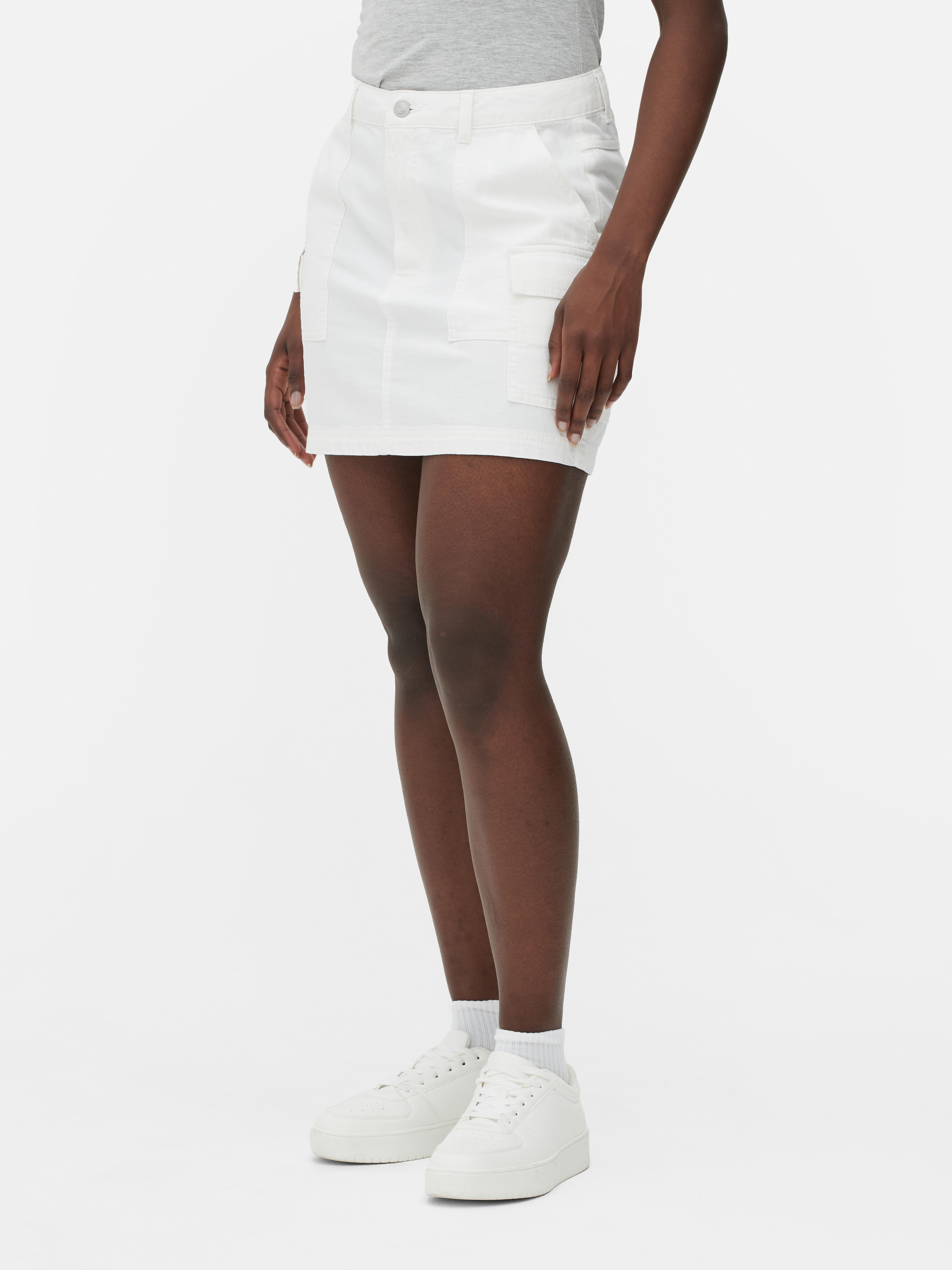 Womens White Cargo Mini Skirt Primark