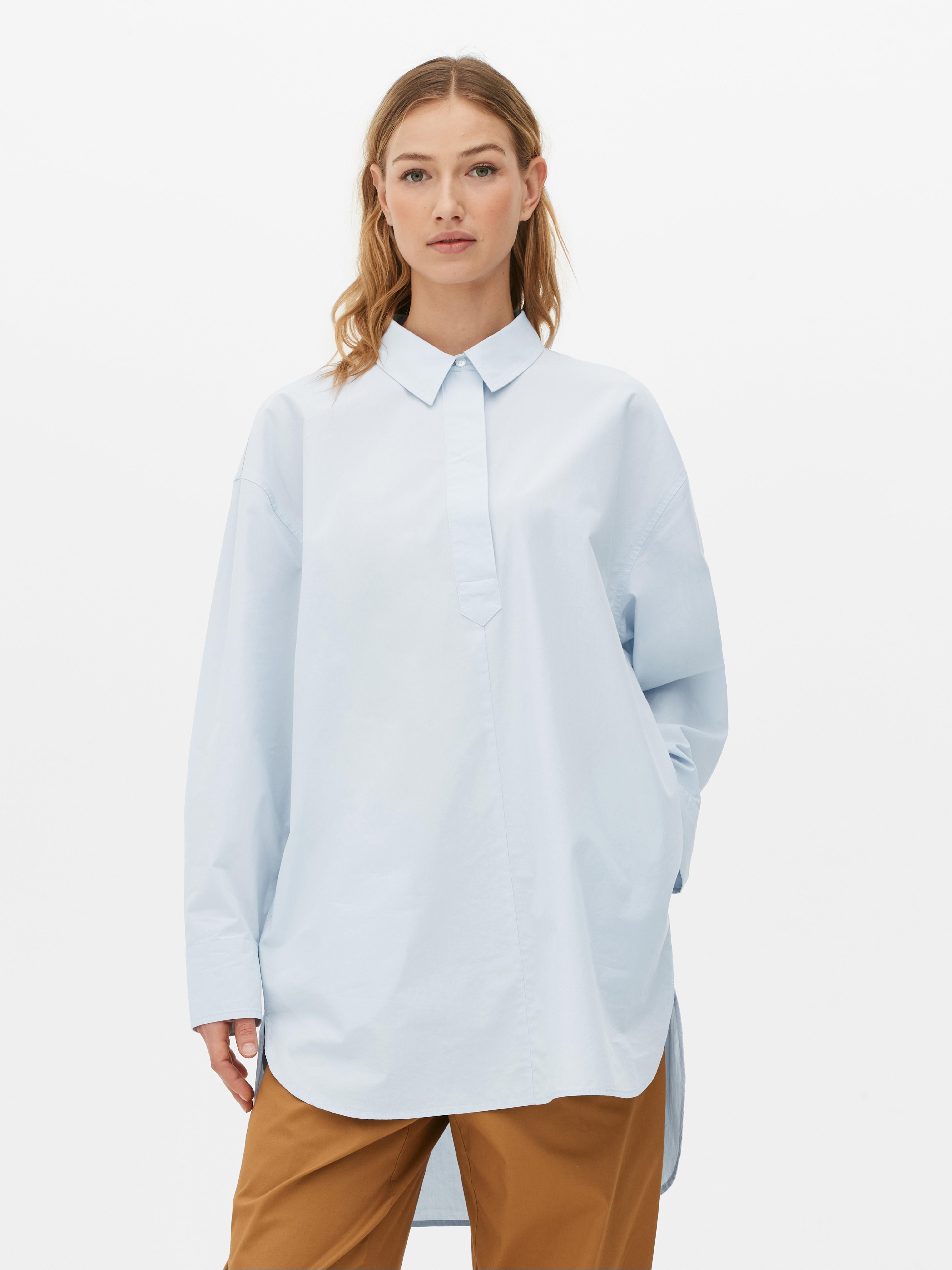 Womens Light Blue The Edit Longline Poplin Shirt | Primark