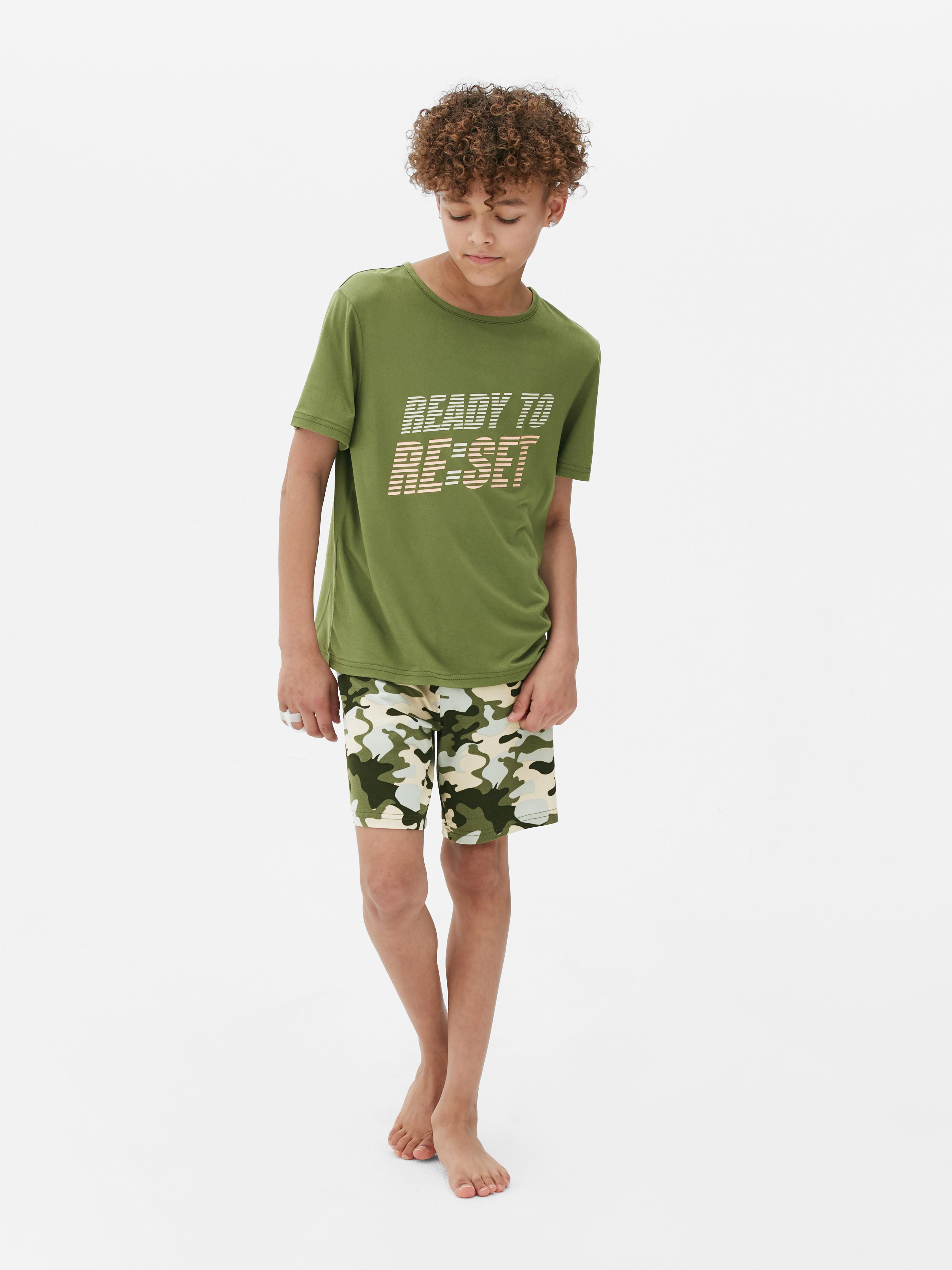 Camo T-Shirt and Shorts Pajama Set