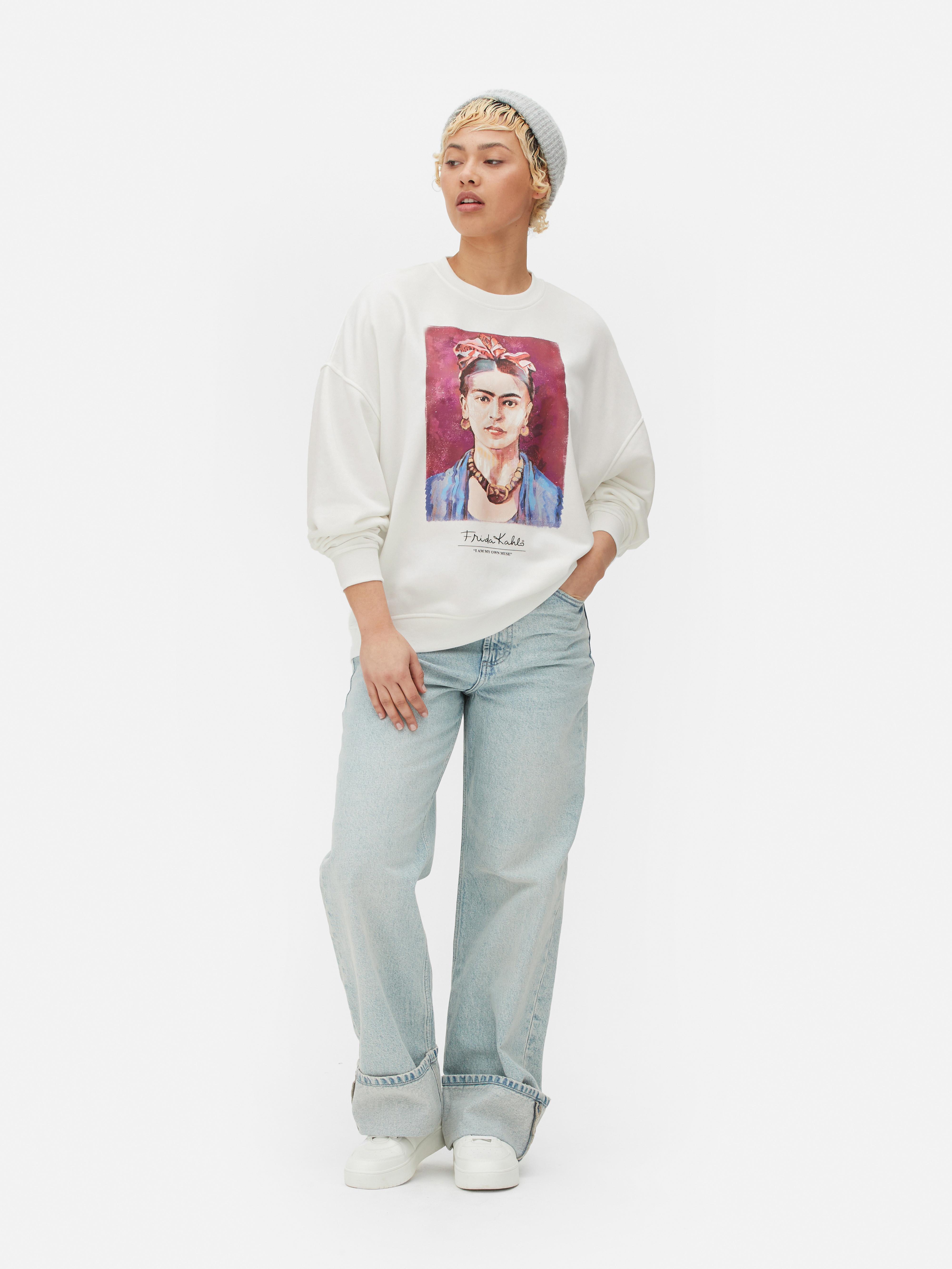 Oversized sweatshirt met print Frida Kahlo