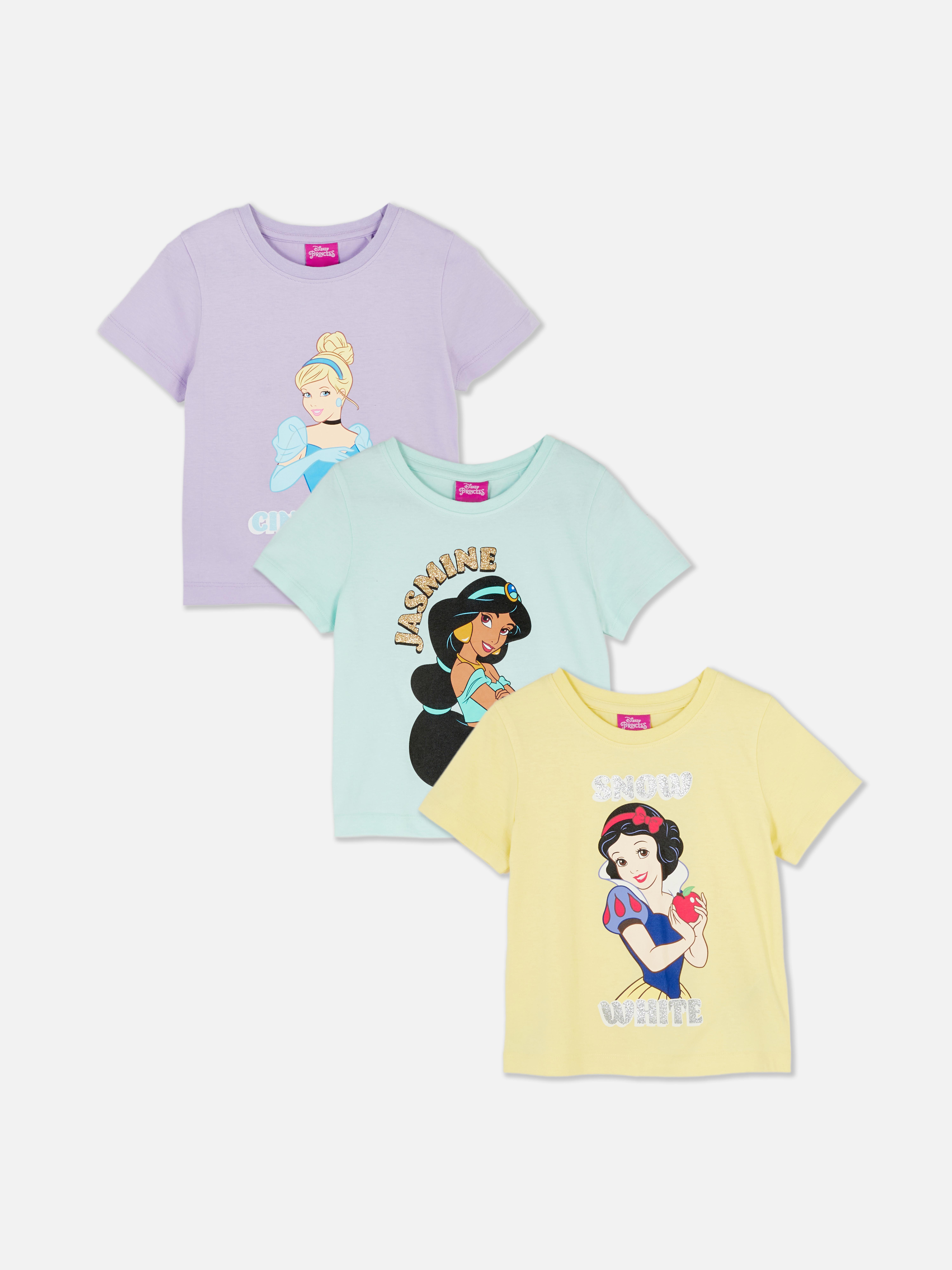 Lot de 3 t-shirts imprimés princesses Disney